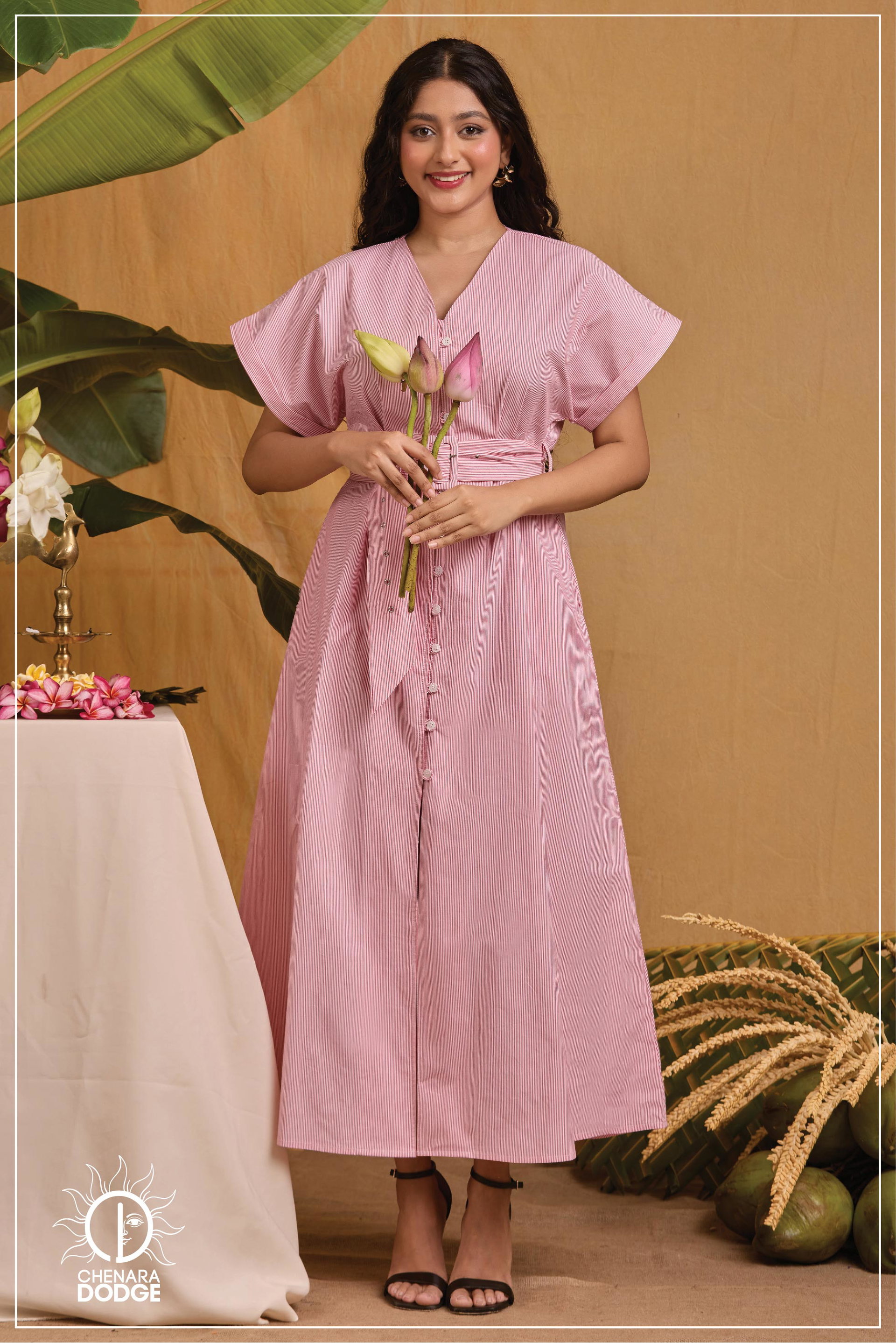 EVA BUCKLE DETAIL MAXI DRESS