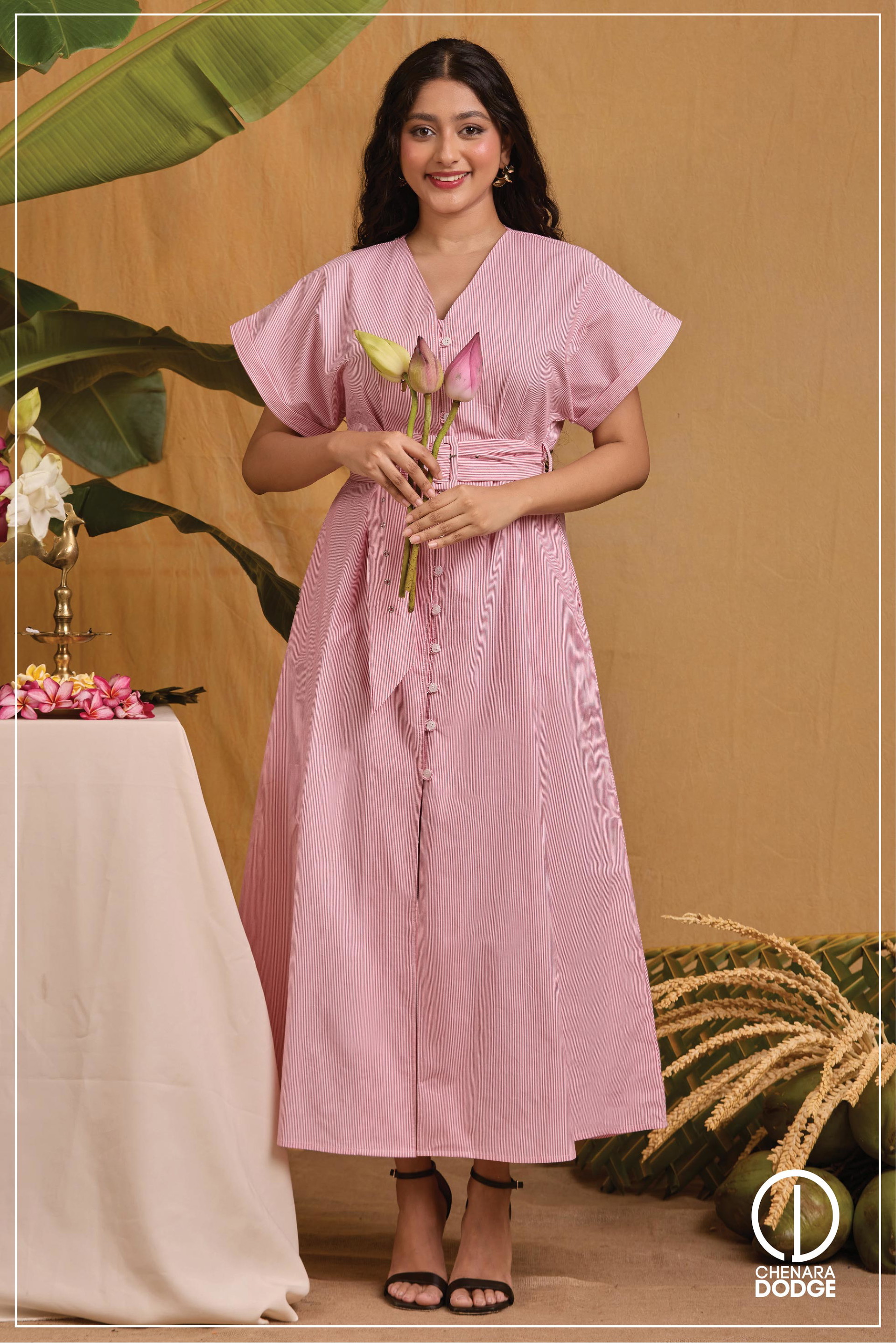 EVA BUCKLE DETAIL MAXI DRESS