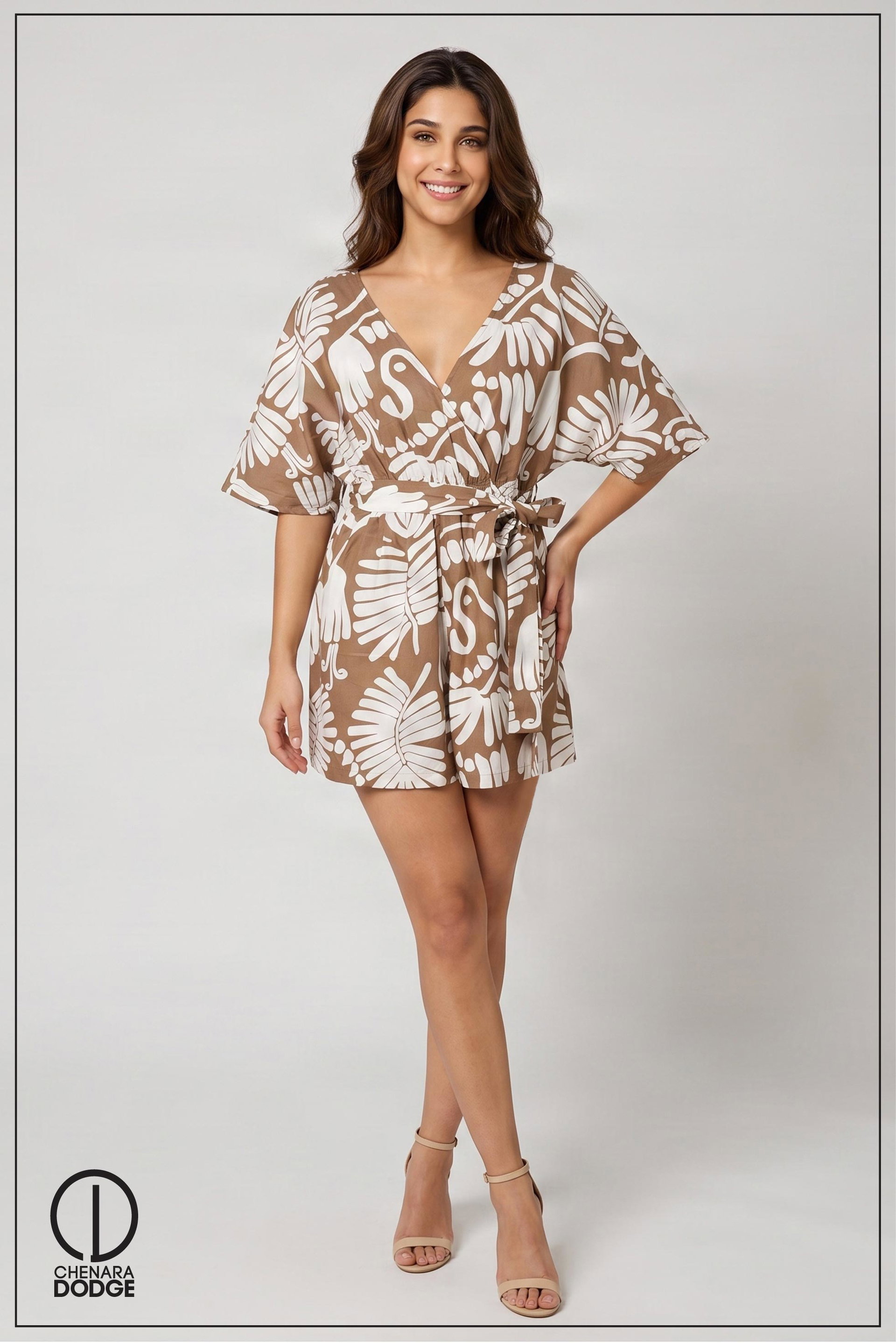 EVA  FRONT TIE UP ROMPER 