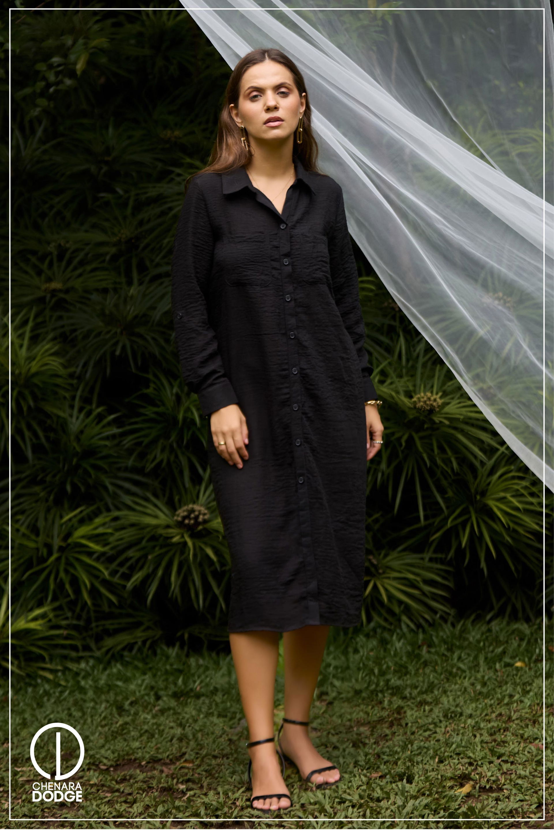 HALLIE MIDI SHIRT DRESS