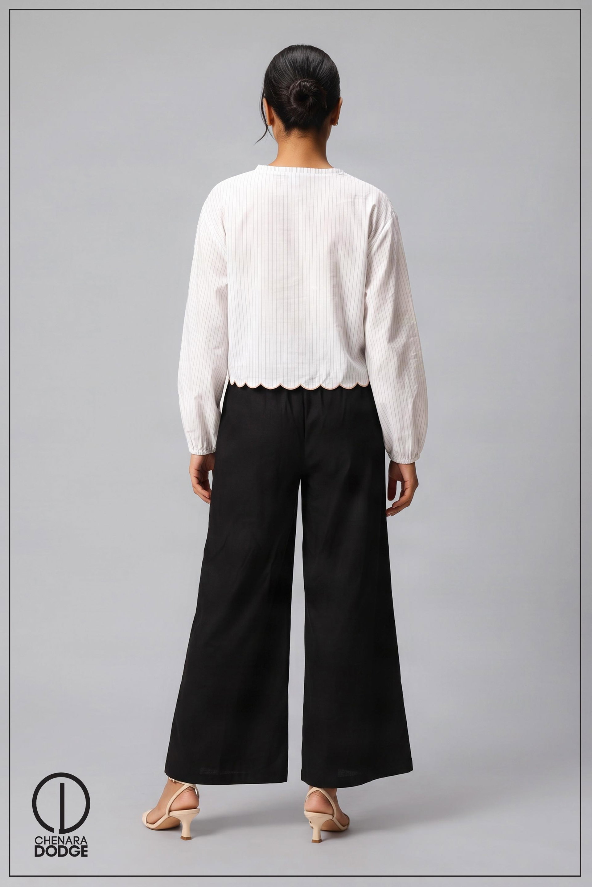 HANNAH LONG SLEEVE EMB TOP 