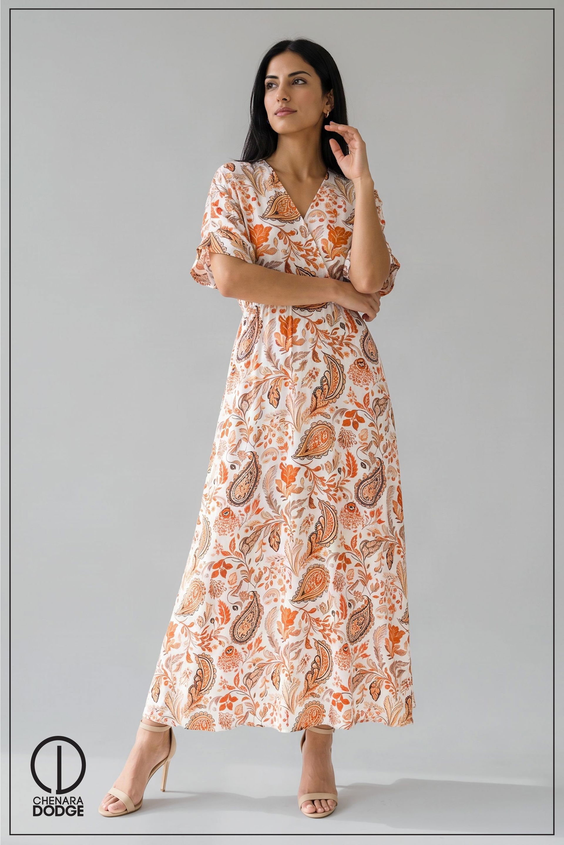 HARTLIE BELL SLEEVE MAXI DRESS