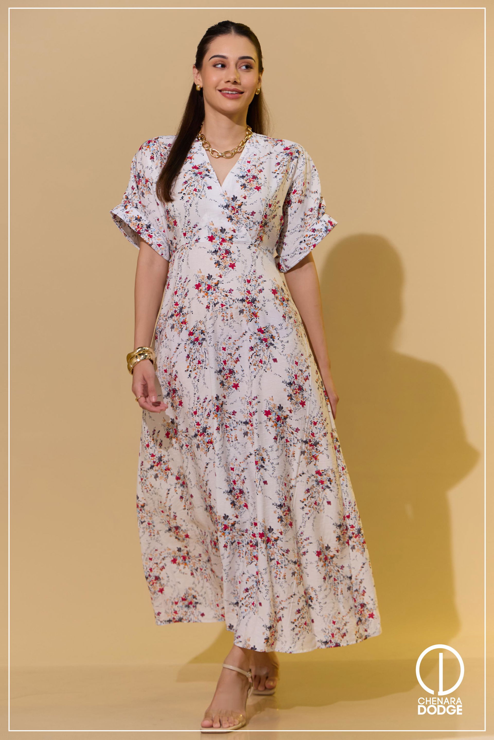 HARTLIE BELL SLEEVE MAXI DRESS