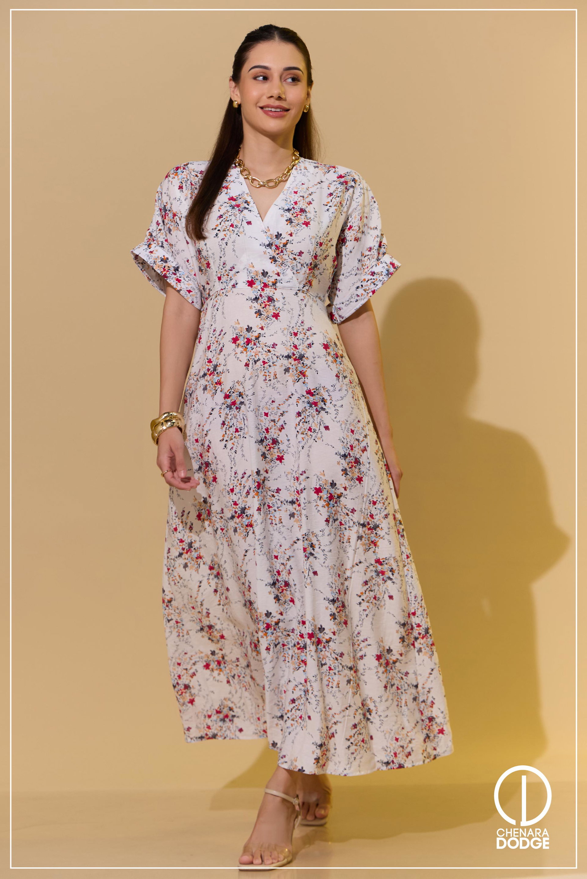 HARTLIE BELL SLEEVE MAXI DRESS