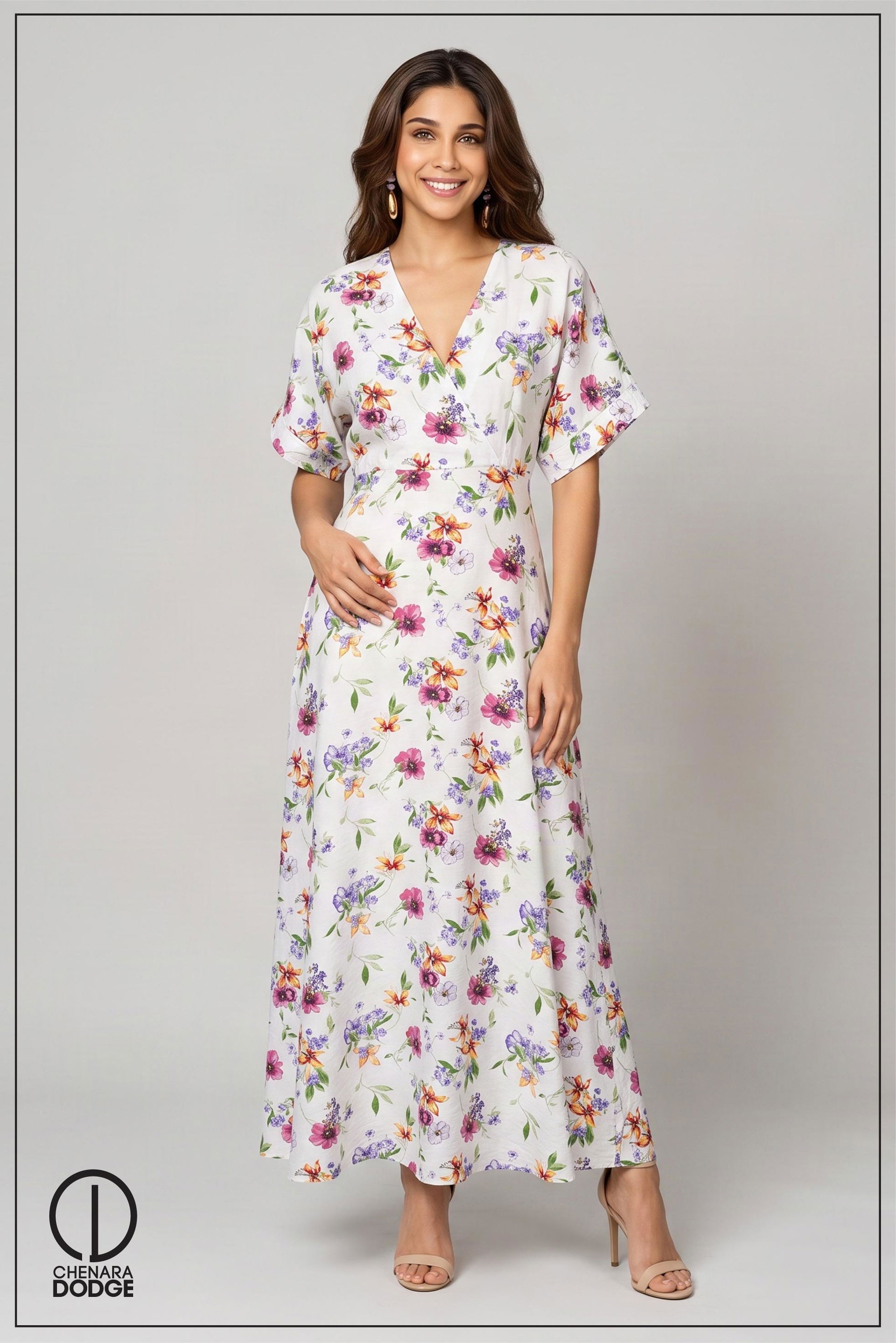 HARTLIE BELL SLEEVE MAXI DRESS