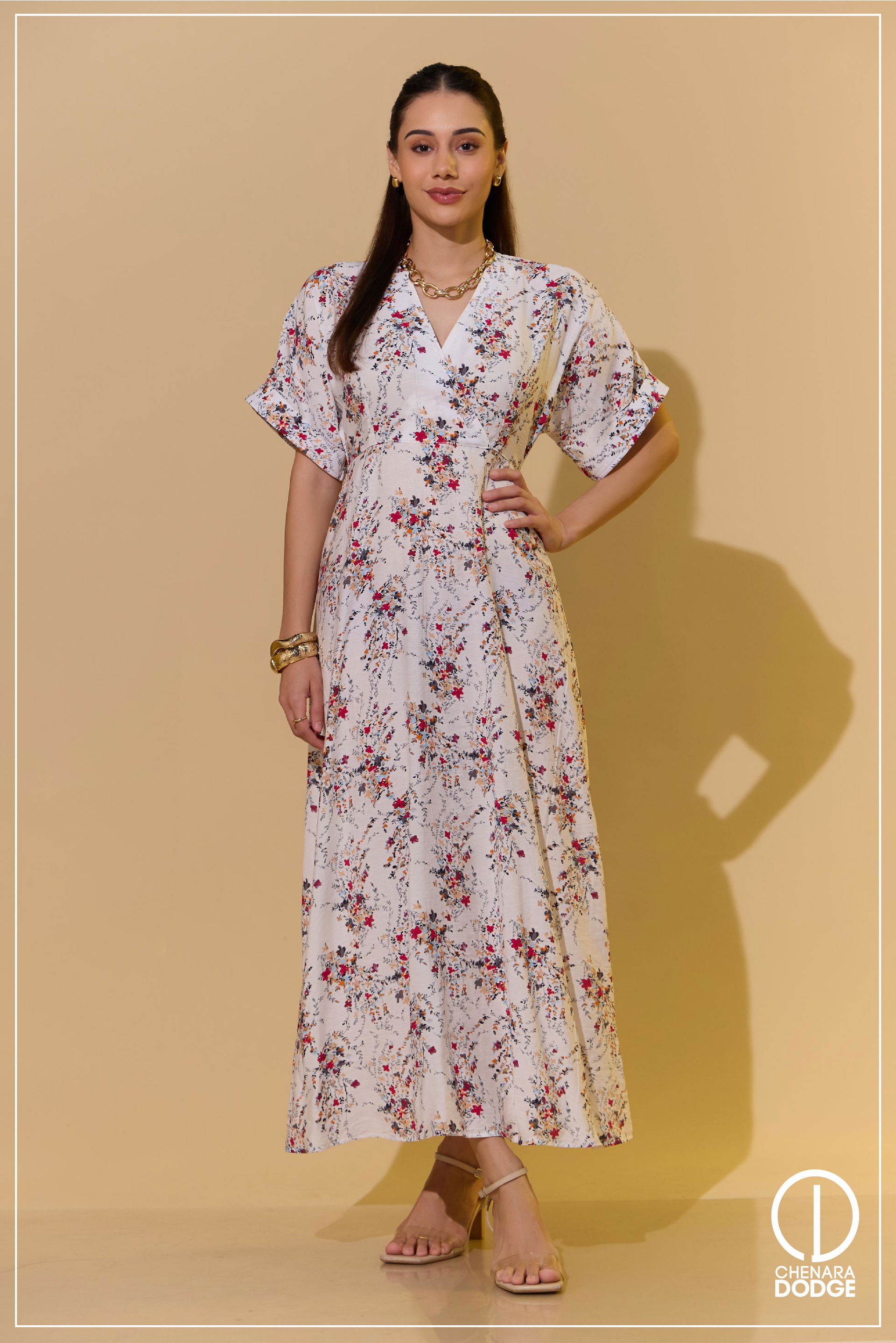 HARTLIE BELL SLEEVE MAXI DRESS