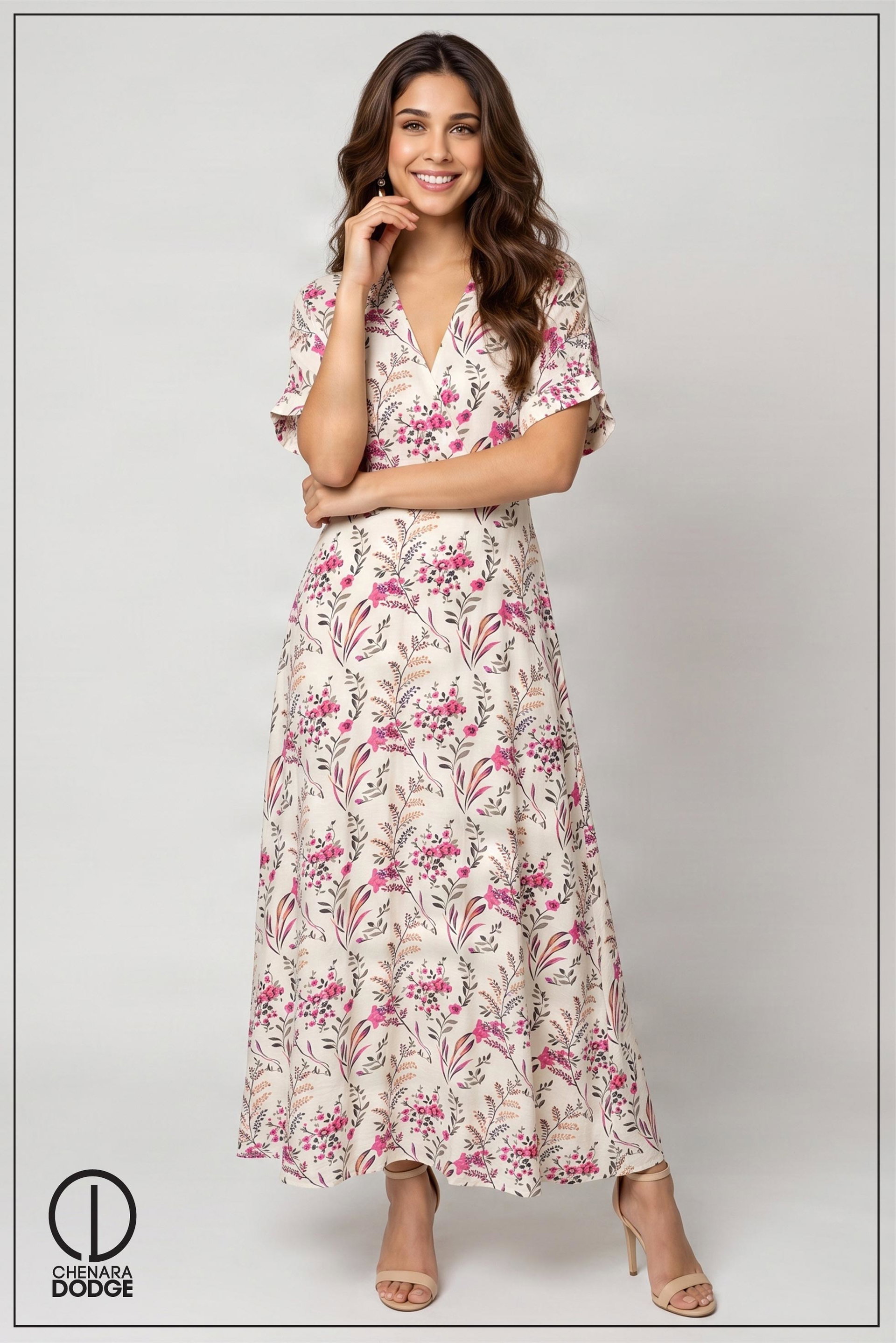 HARTLIE BELL SLEEVE MAXI DRESS