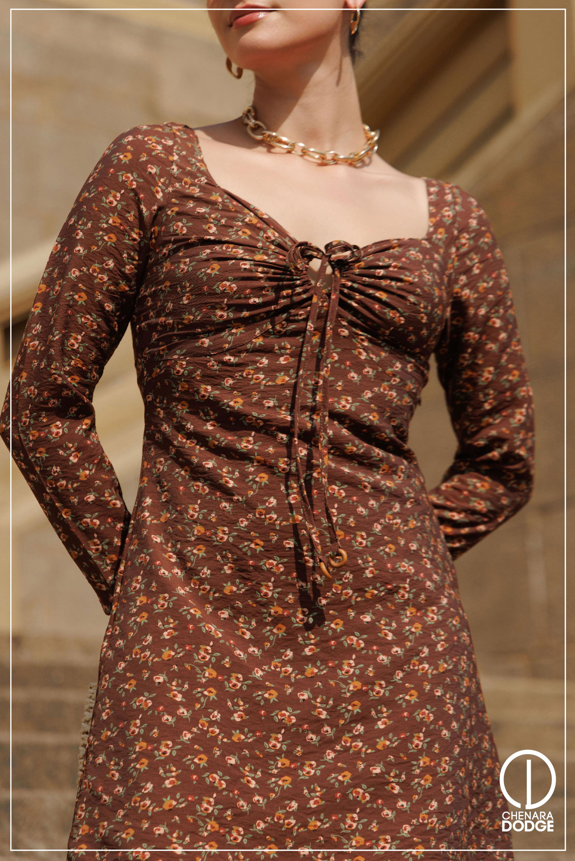 HELEN TIE-UP MINI DRESS