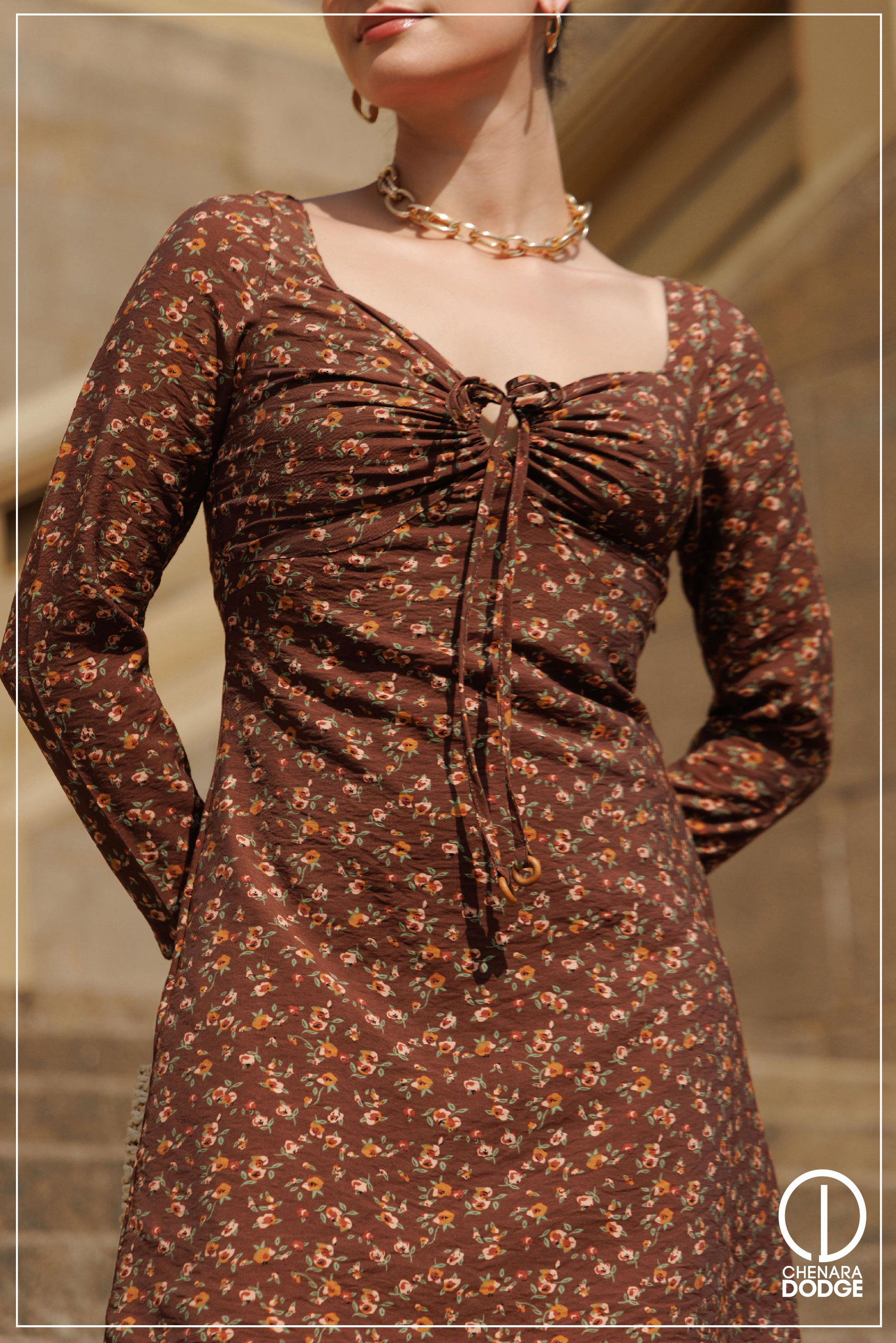 HELEN TIE-UP MINI DRESS