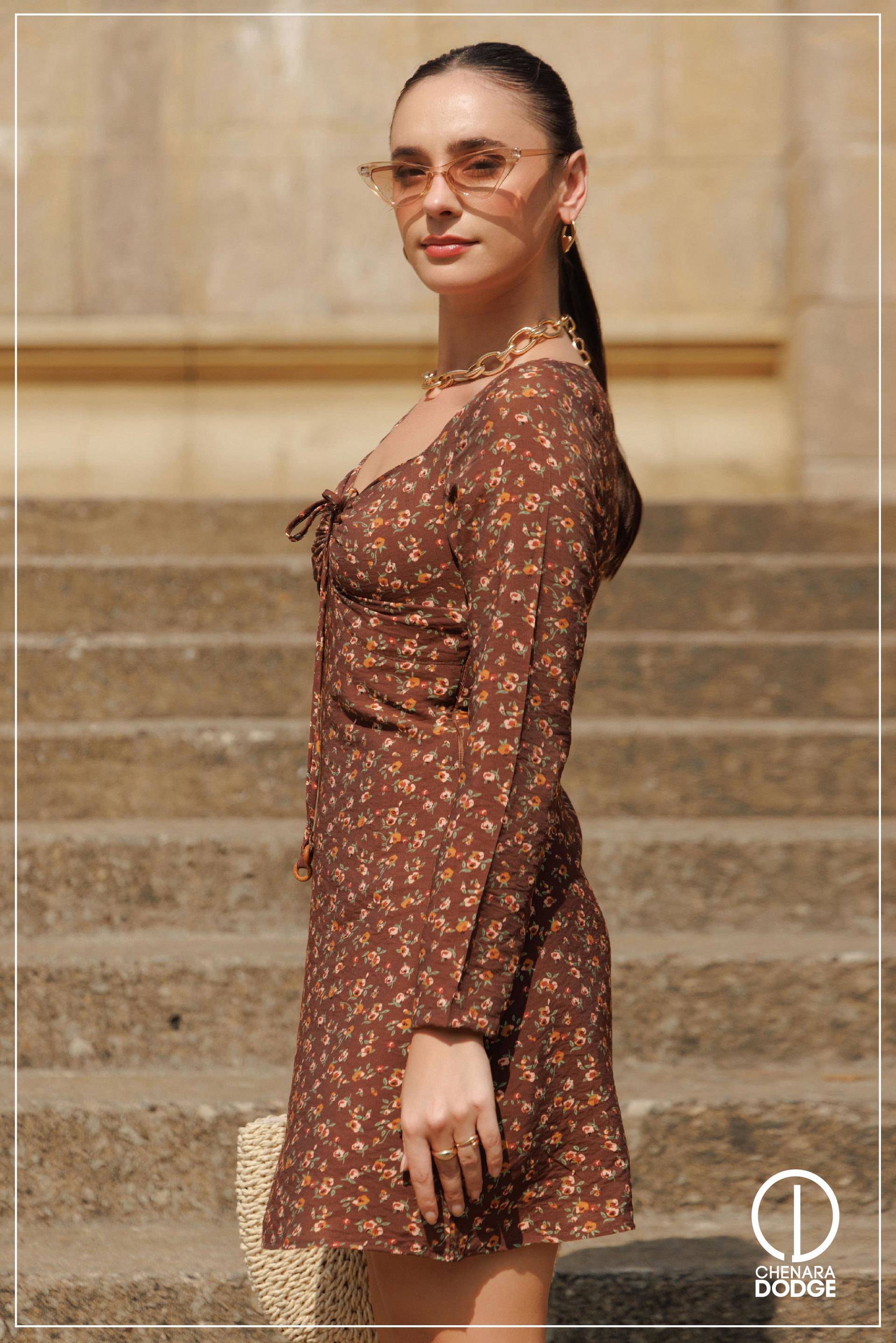 HELEN TIE-UP MINI DRESS