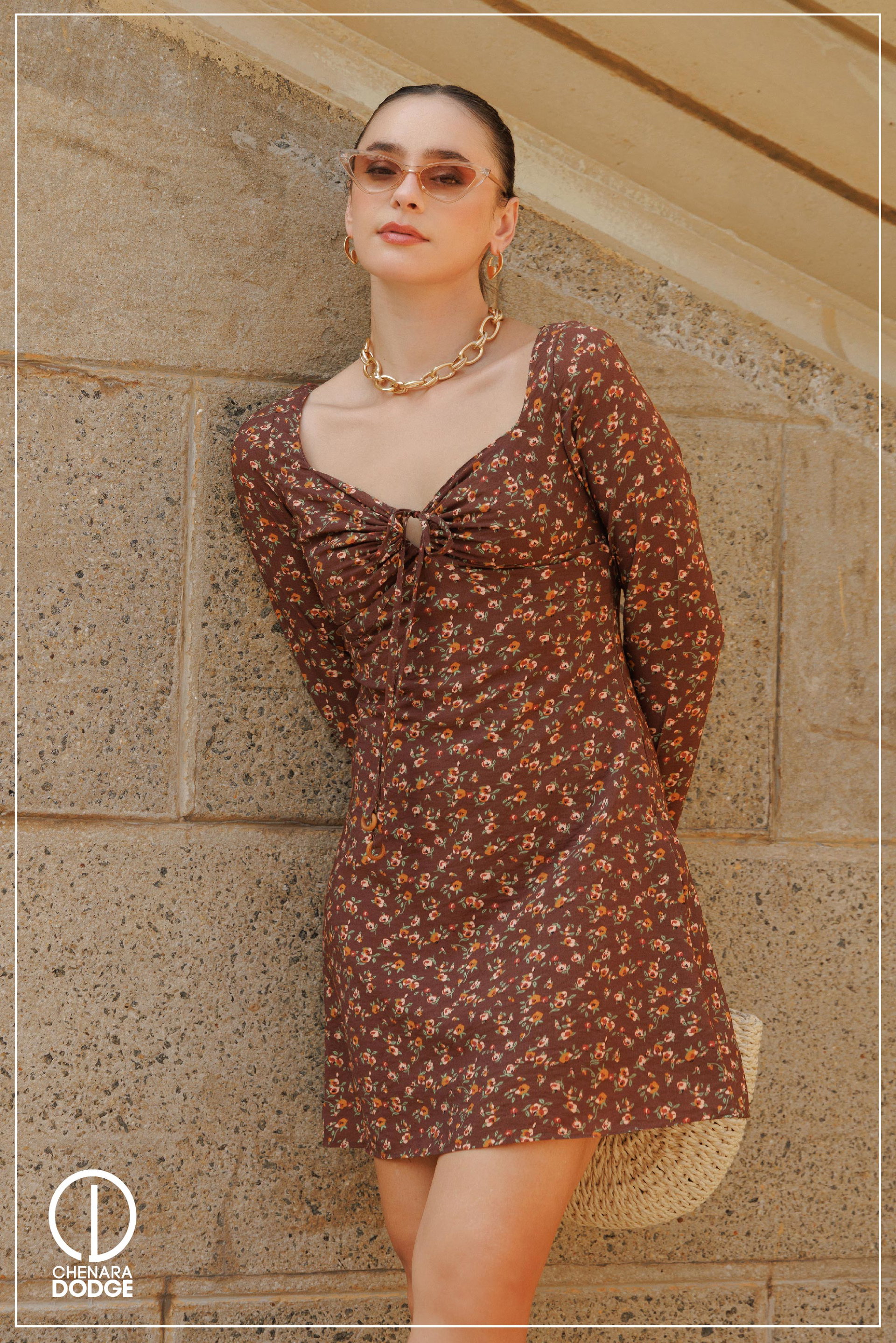 HELEN TIE-UP MINI DRESS