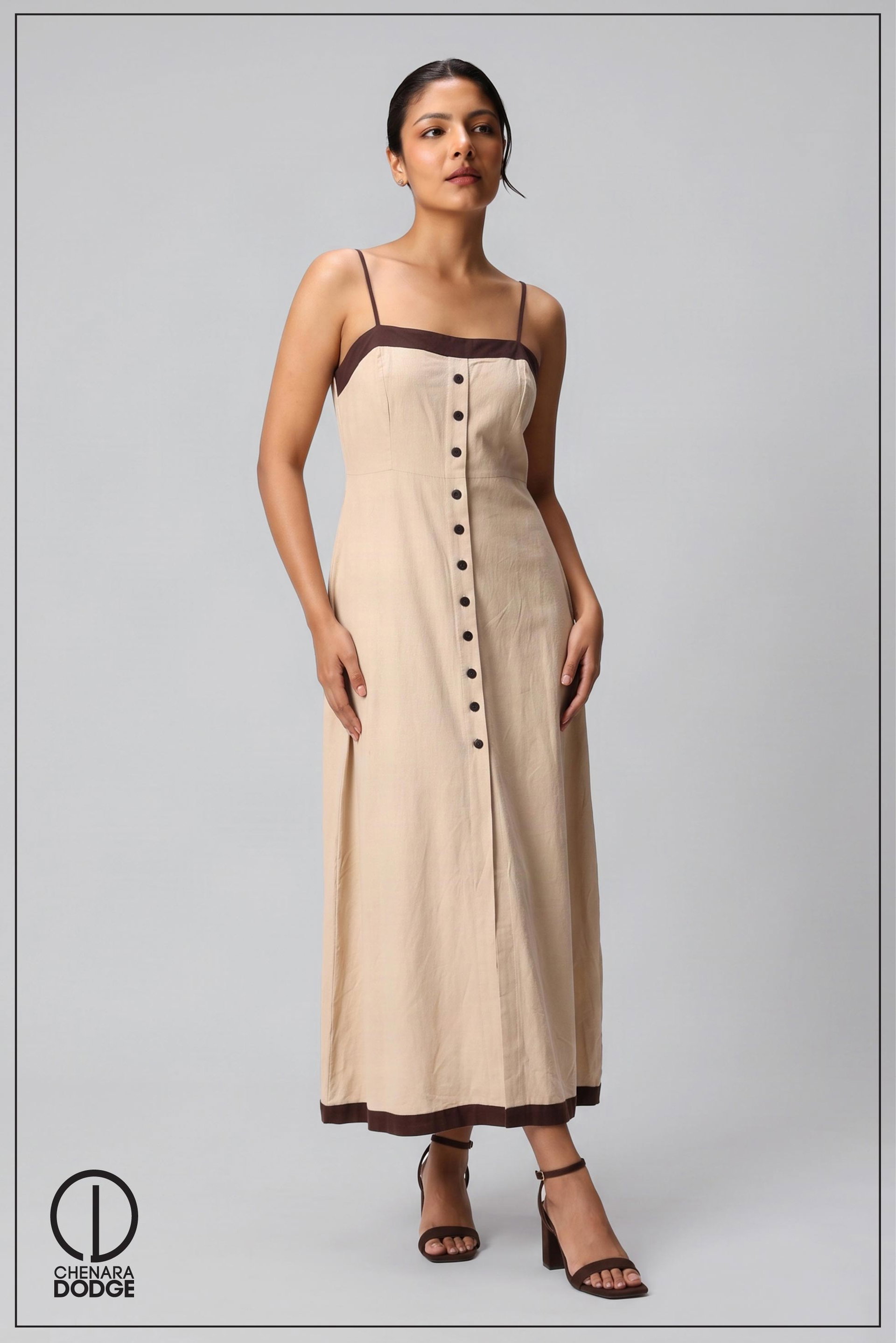 HERA SLEEVELESS CONTRAST MAXI DRESS
