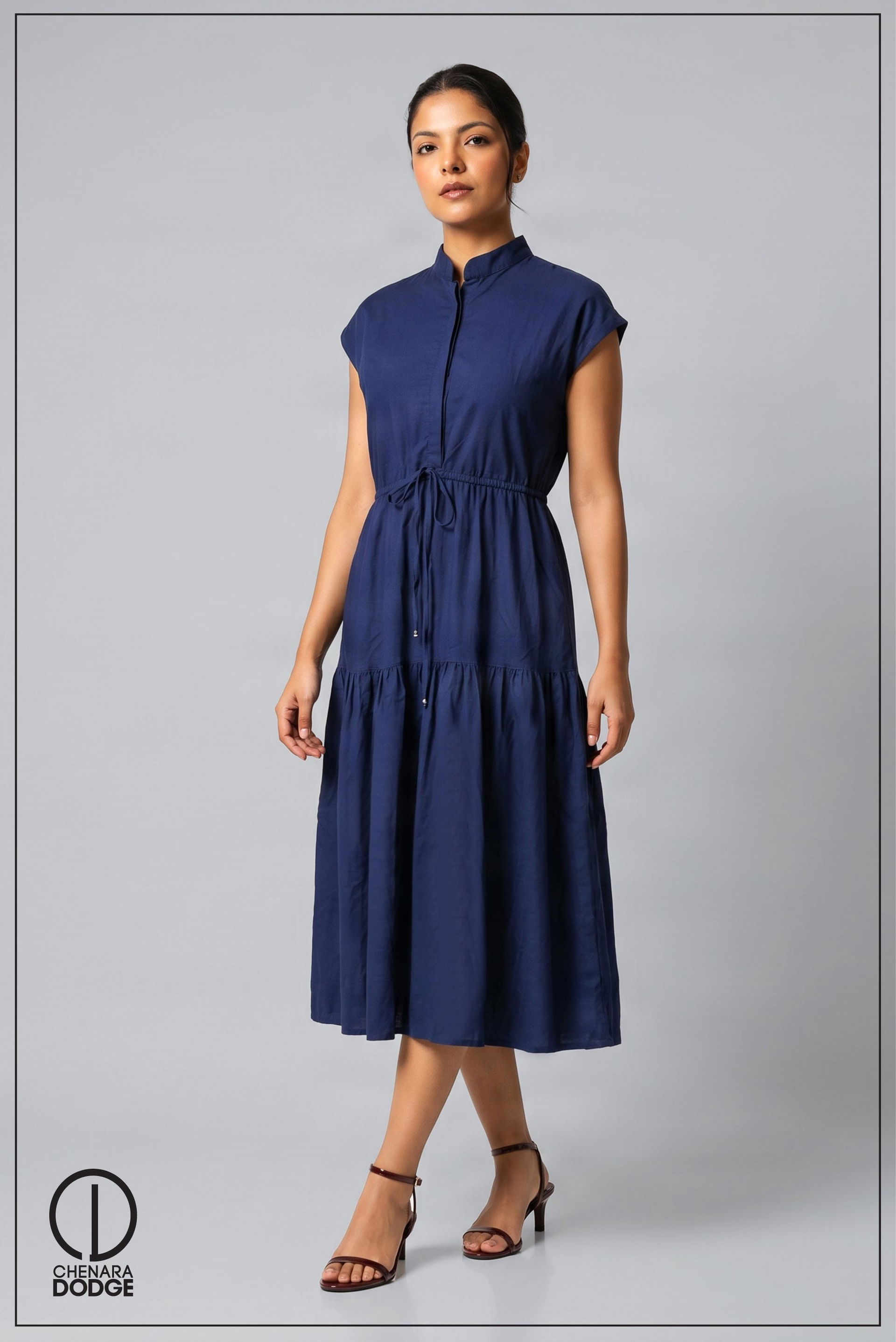 HIGH NECK MIDI DRESS