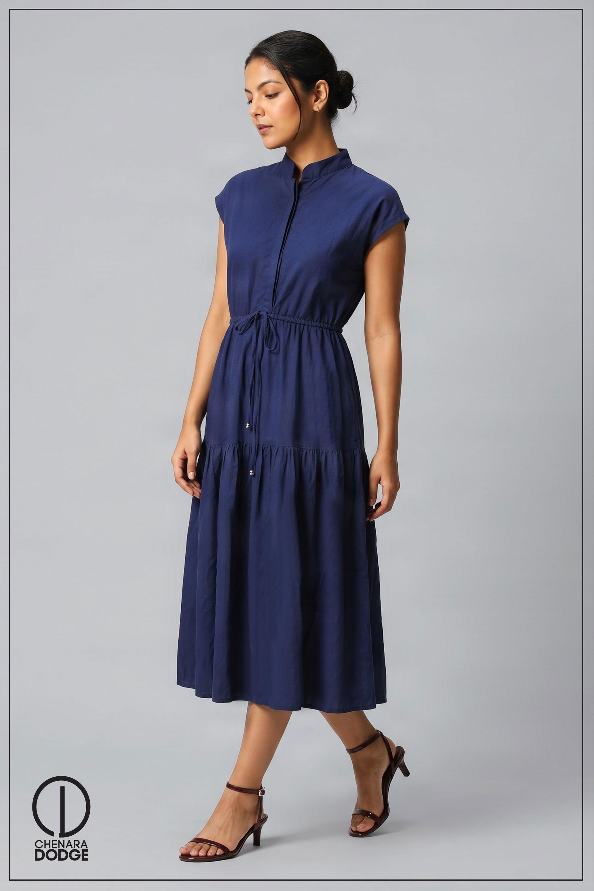 HIGH NECK MIDI DRESS