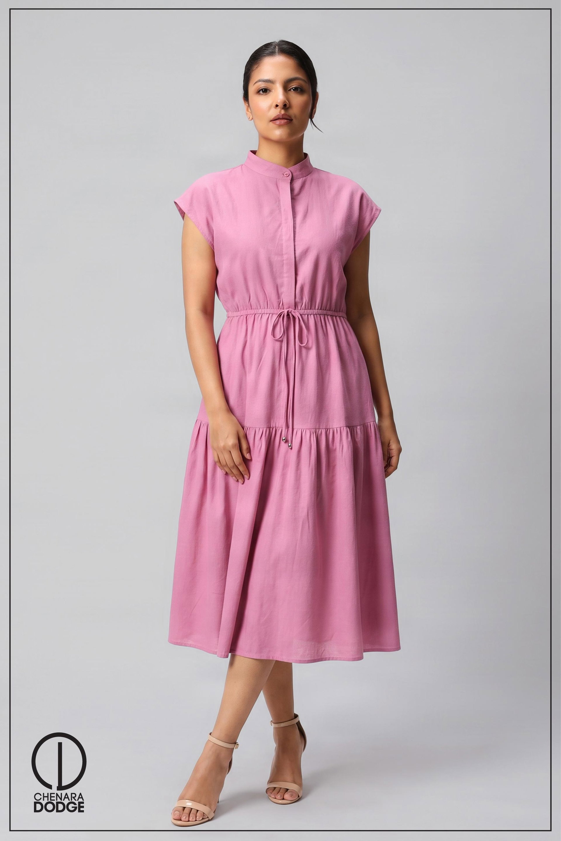 HIGH NECK MIDI DRESS