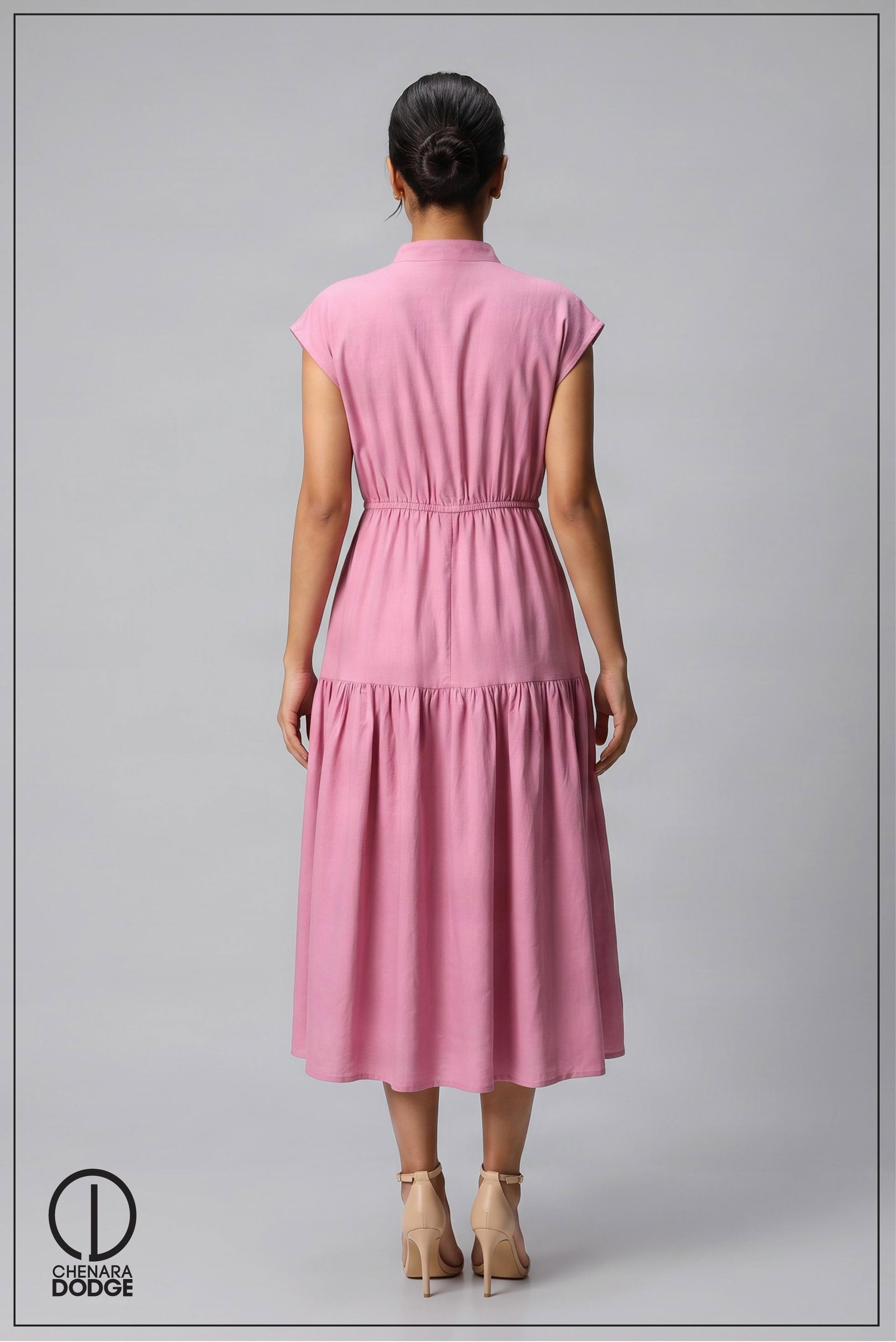 HIGH NECK MIDI DRESS