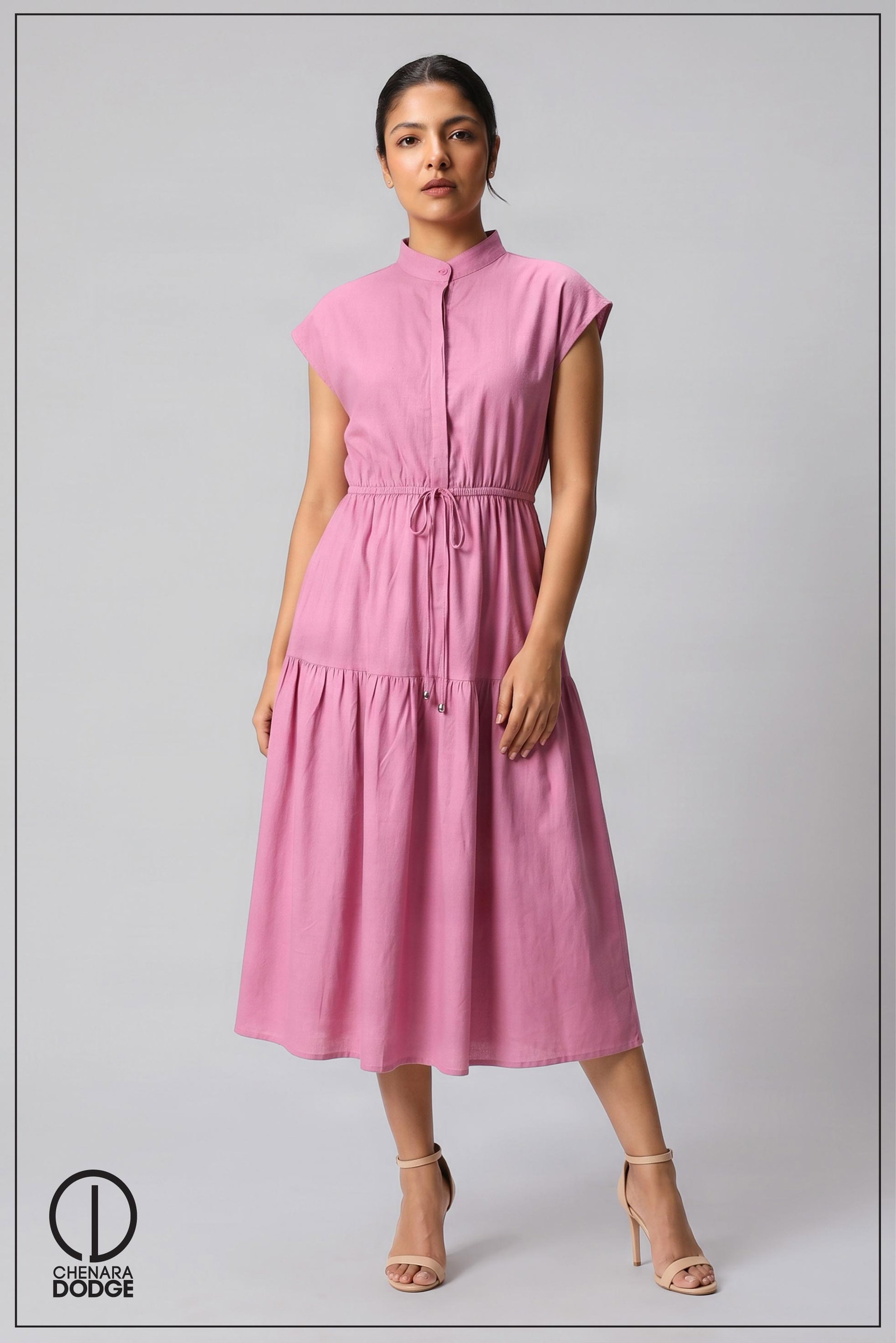 HIGH NECK MIDI DRESS