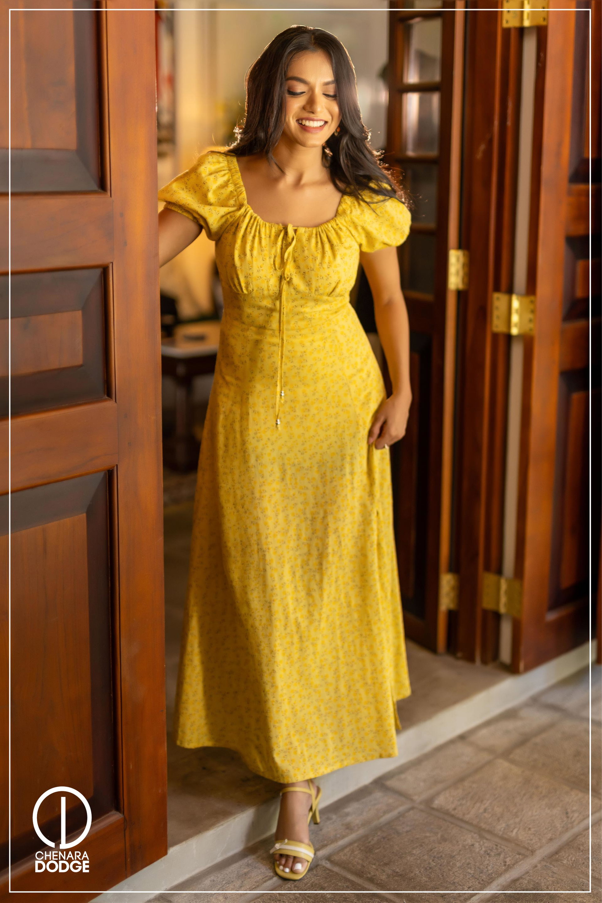  HILARIE SQUARE NECK MAXI DRESS