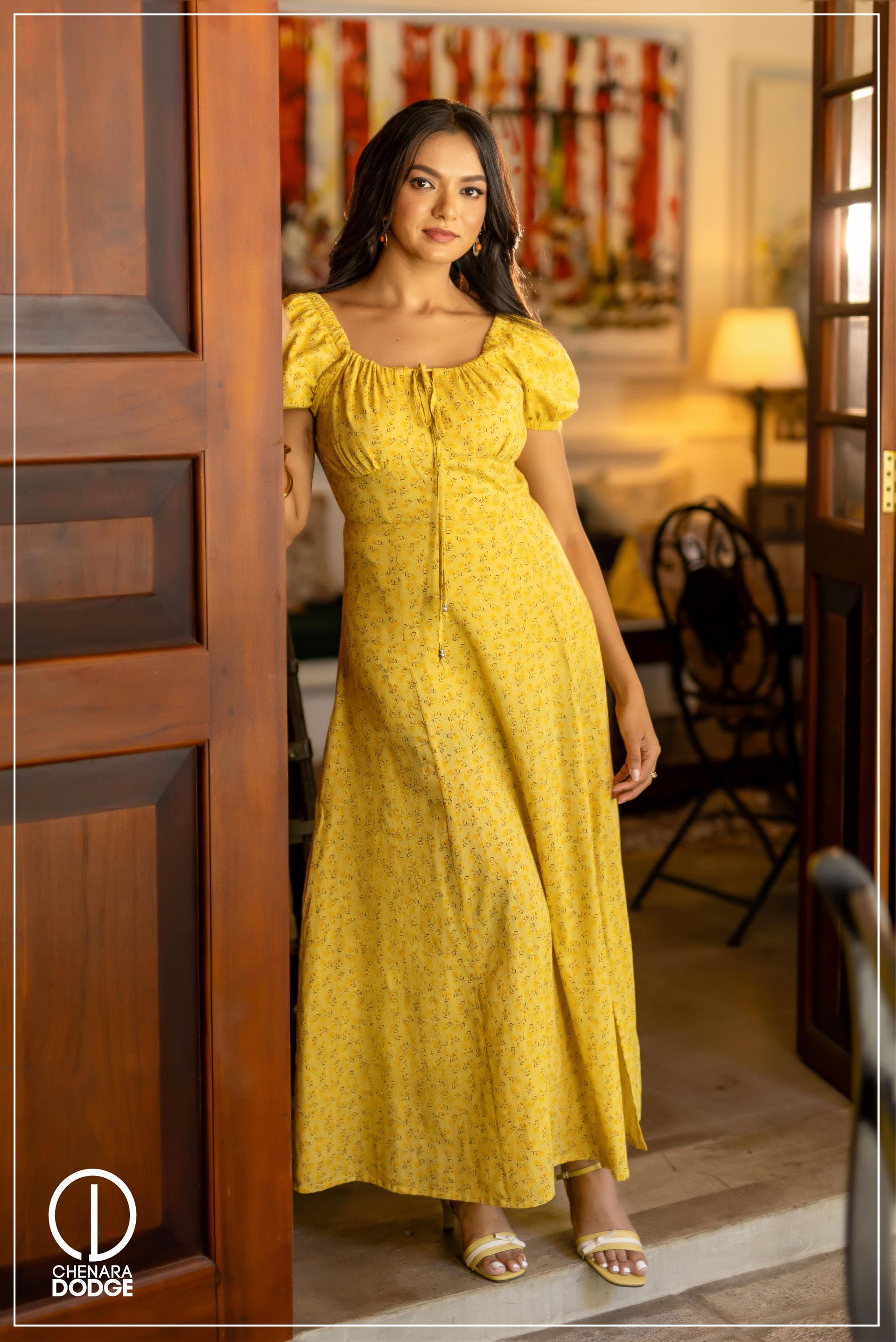  HILARIE SQUARE NECK MAXI DRESS