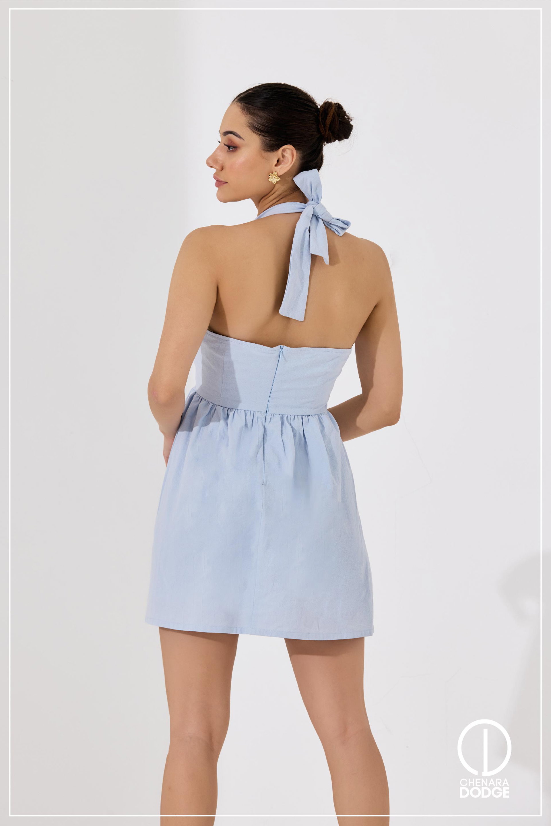 HUDA HALTER NECK  MINI DRESS 