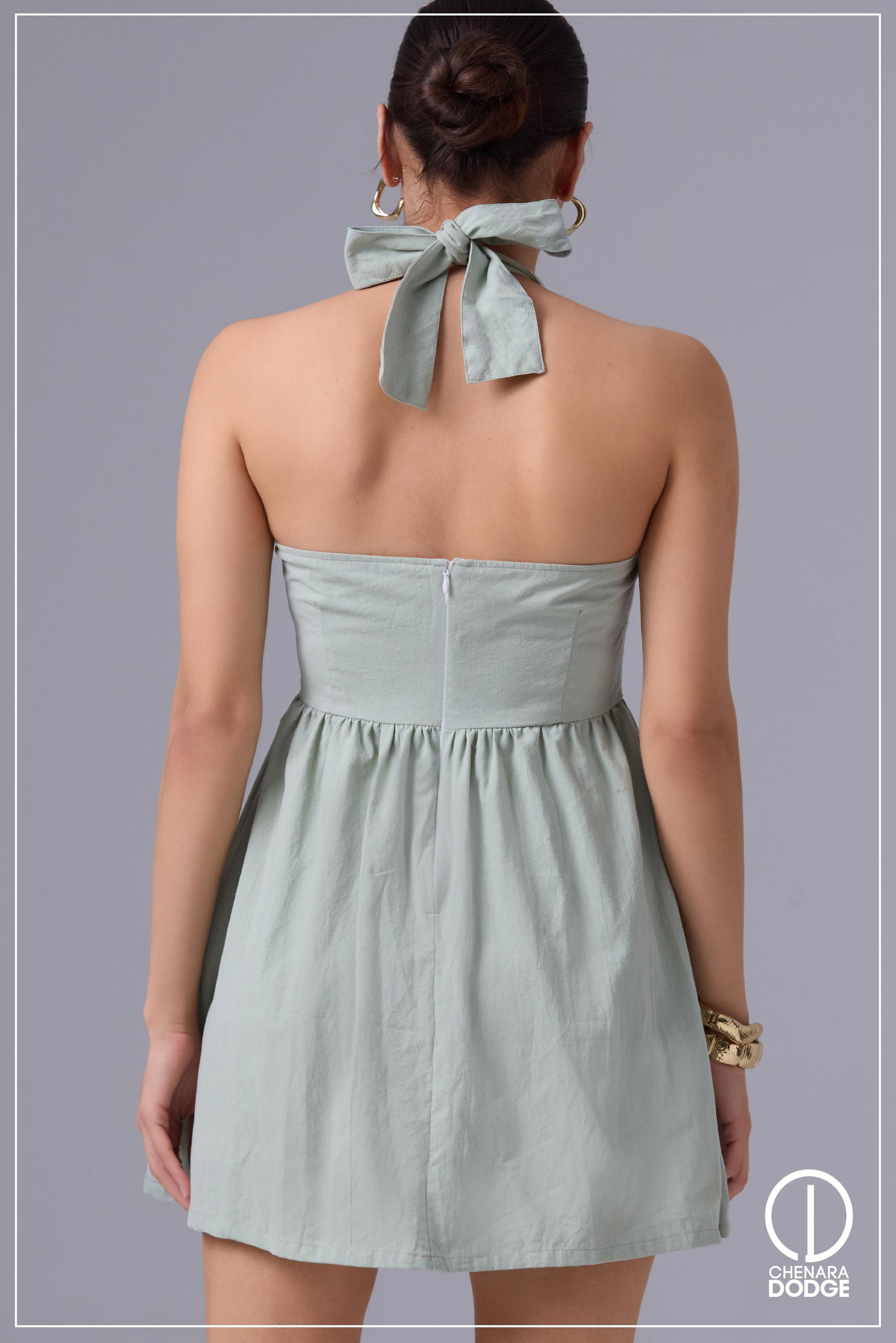 HUDA HALTER NECK MINI DRESS
