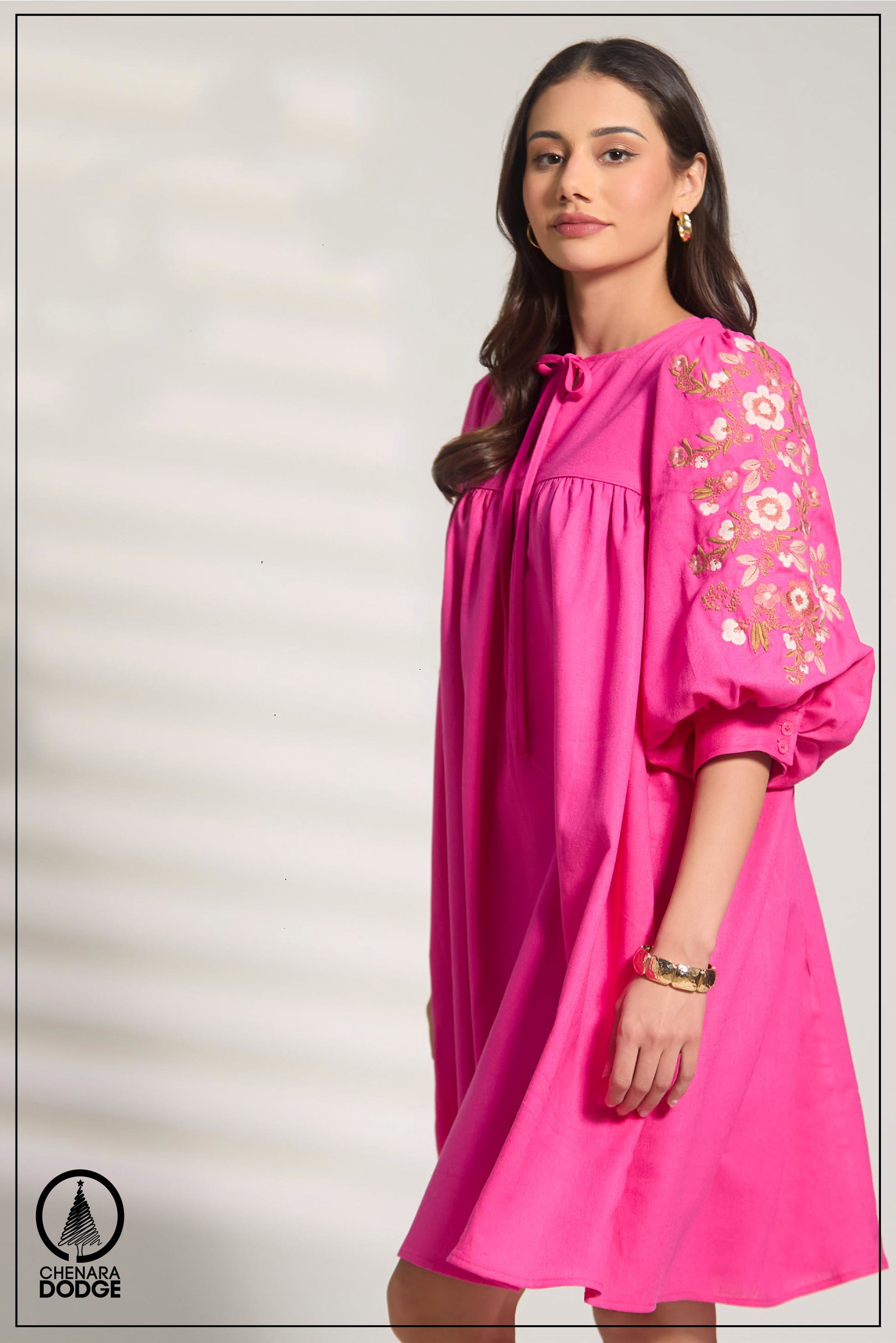 JADE PUFF SLEEVES MINI DRESS