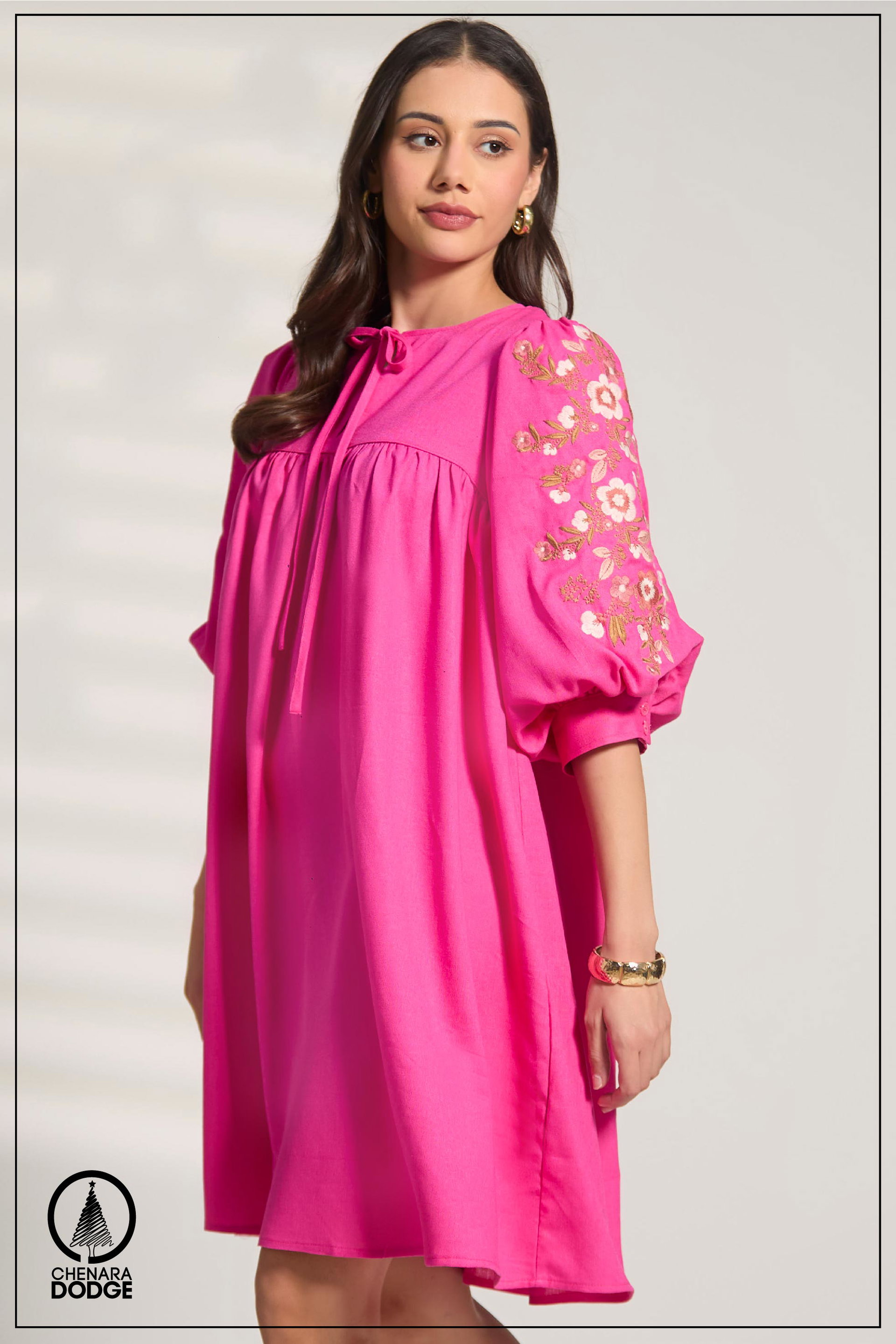 JADE PUFF SLEEVES MINI DRESS