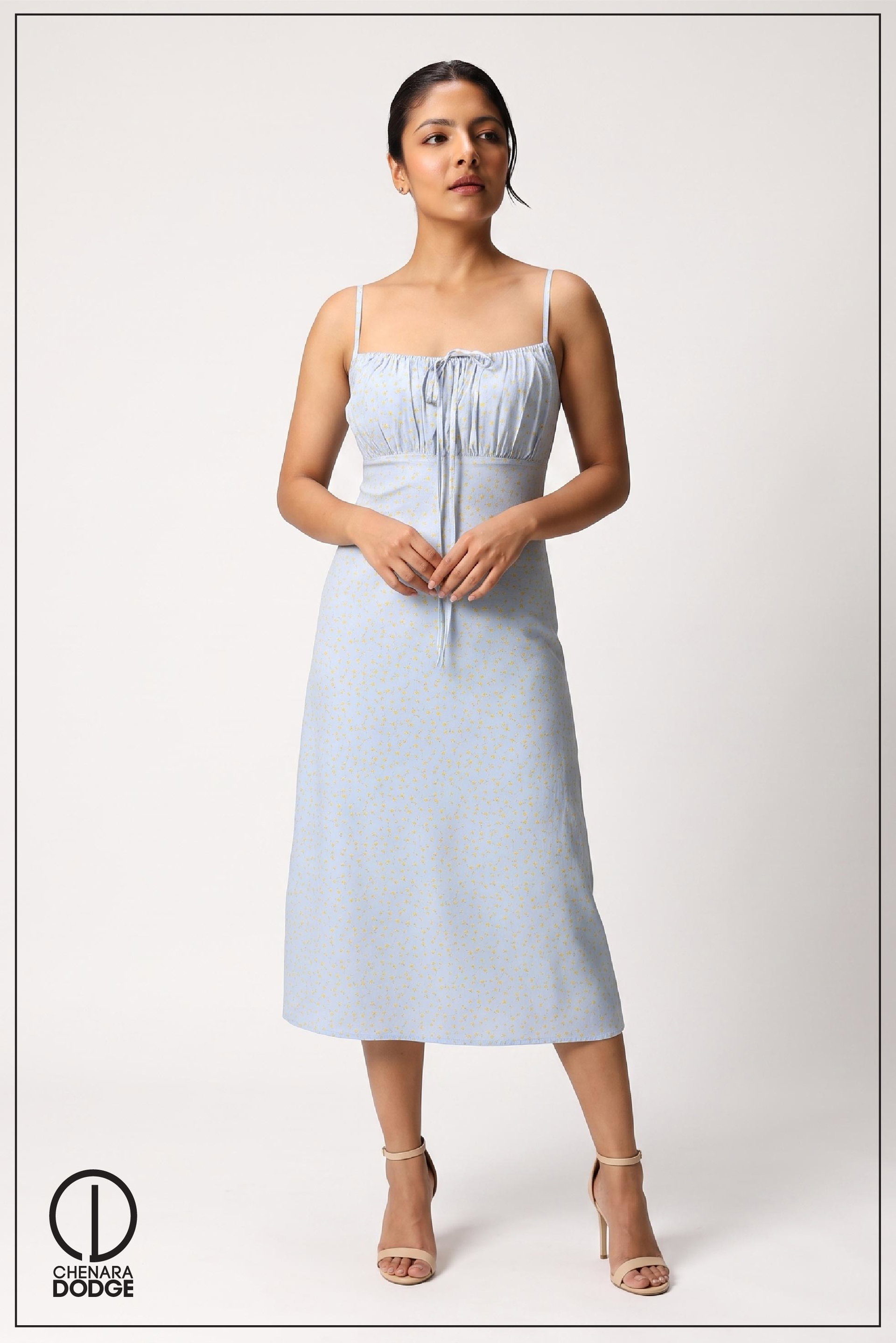 JANE FRONT TIE UP MIDI DRESS