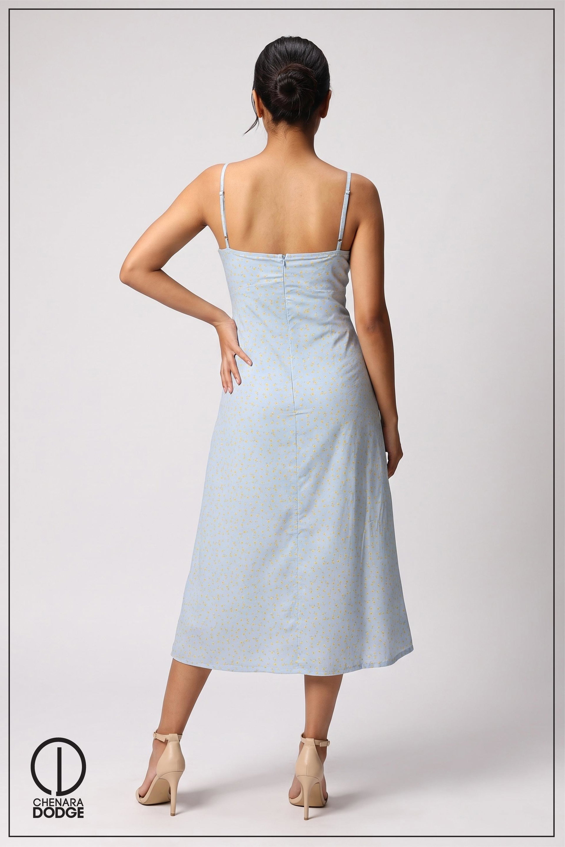 JANE FRONT TIE UP MIDI DRESS