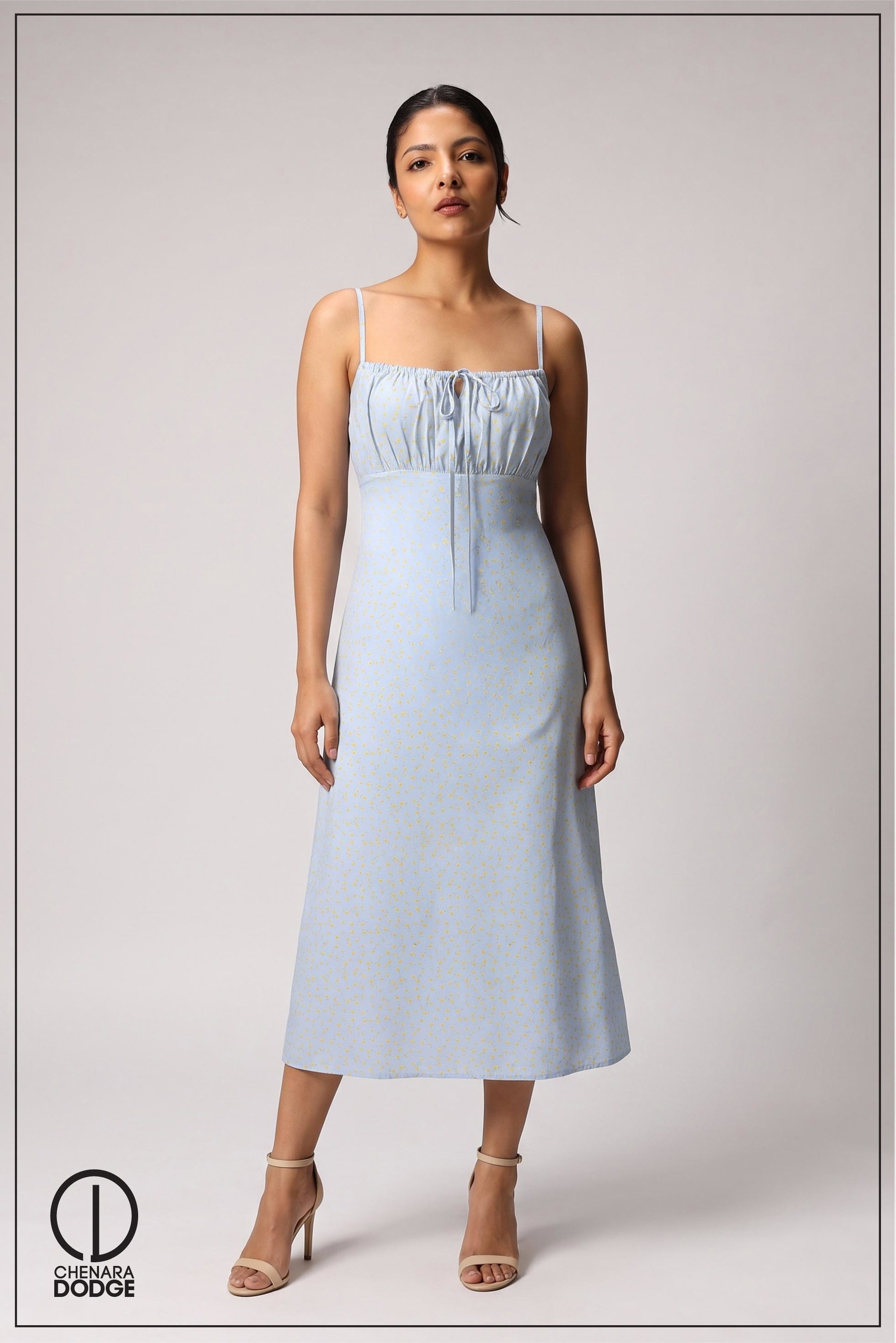 JANE FRONT TIE UP MIDI DRESS