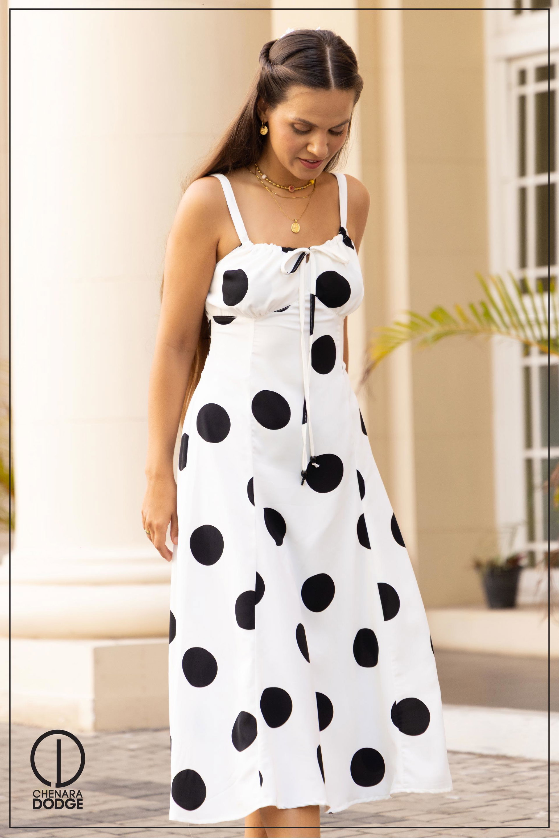 JANET BUSTIER MIDI DRESS