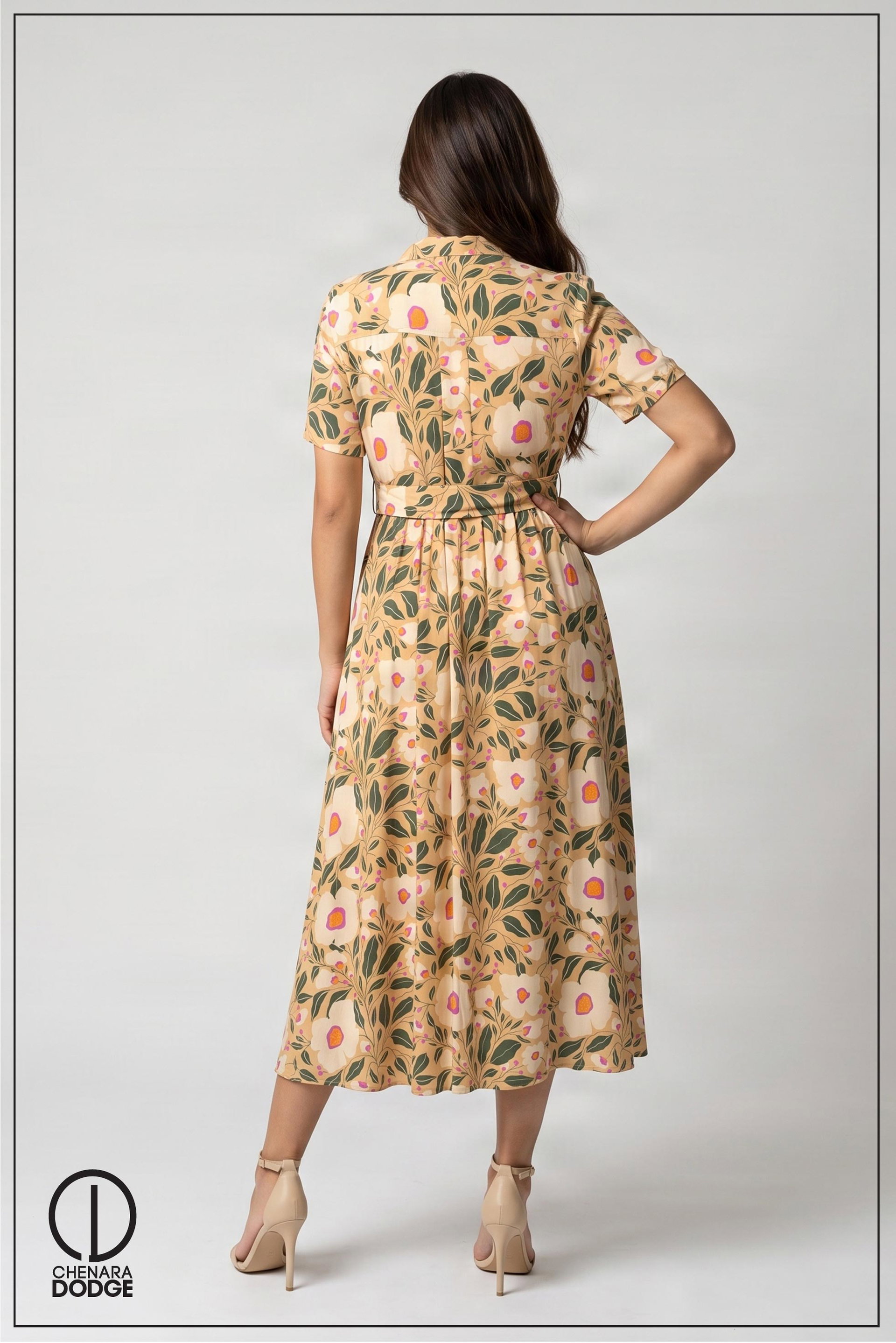 JENNY BUTTON DOWN MIDI DRESS