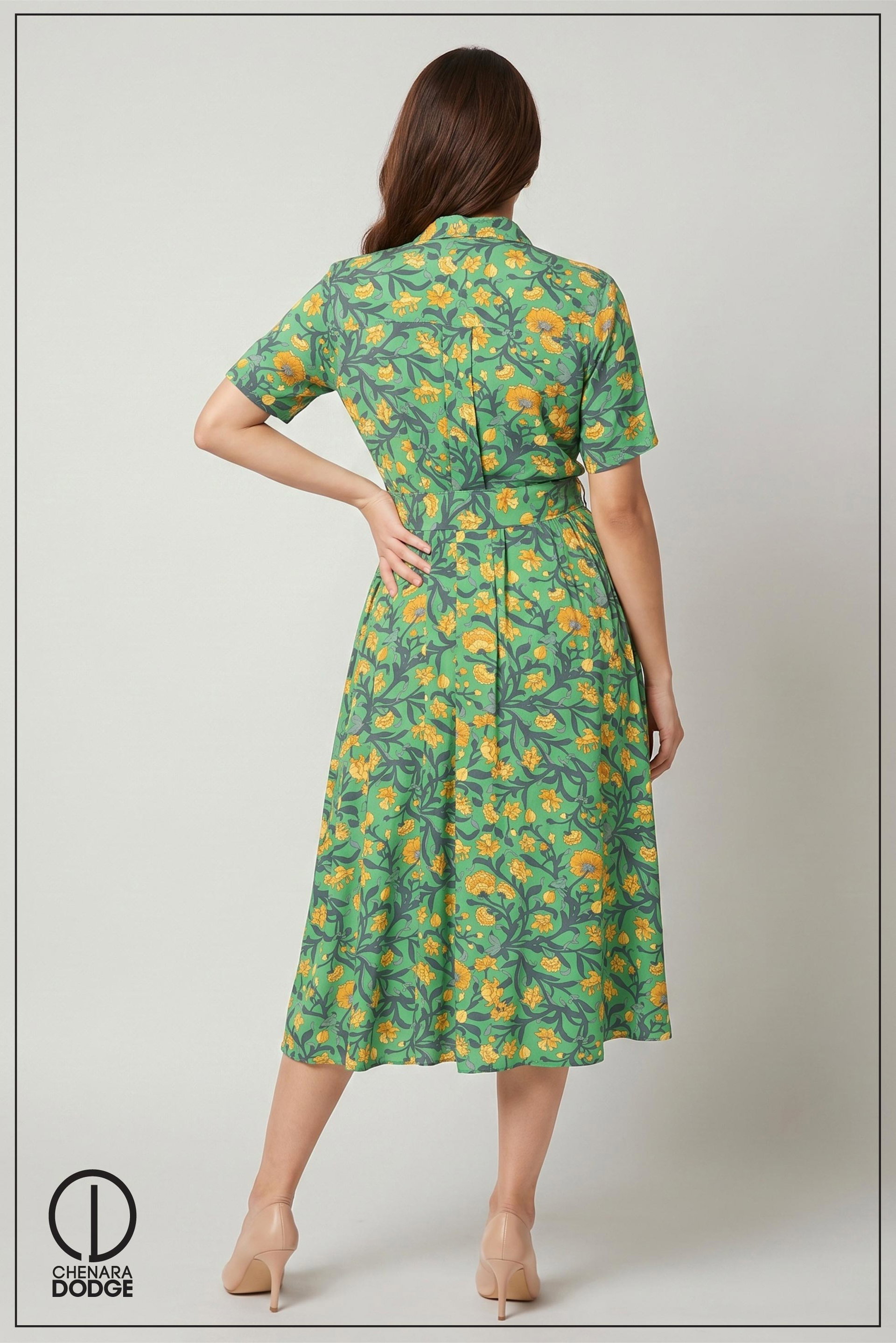 JENNY BUTTON DOWN MIDI DRESS