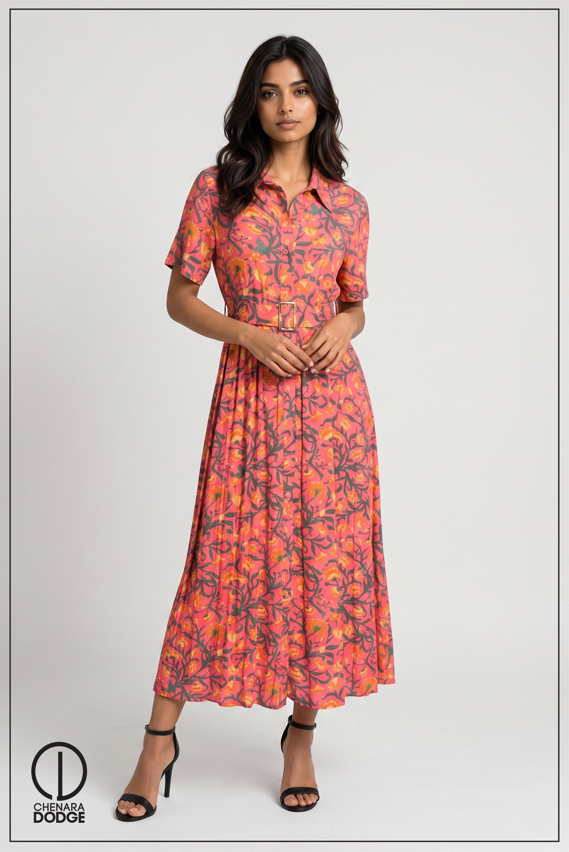 JENNY BUTTON DOWN MIDI DRESS