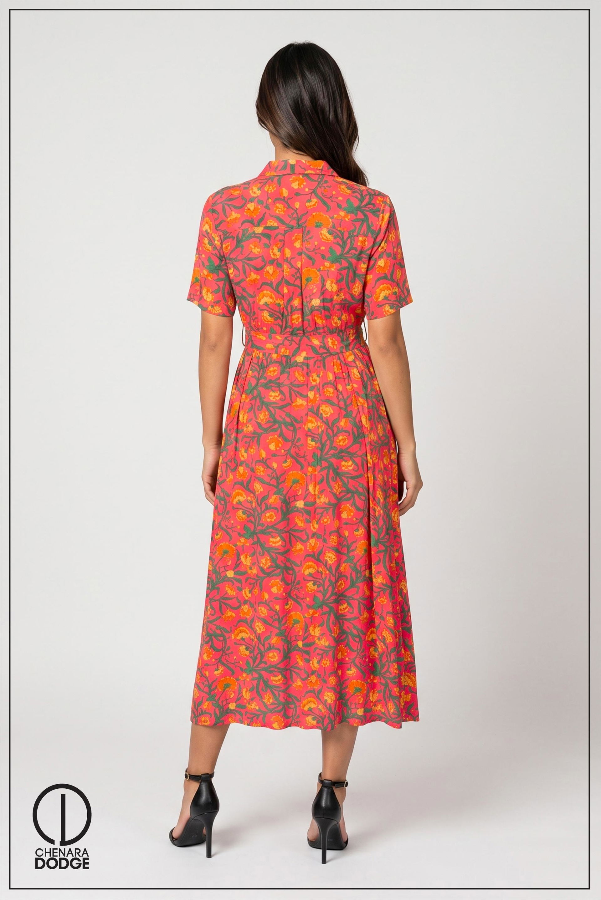 JENNY BUTTON DOWN MIDI DRESS