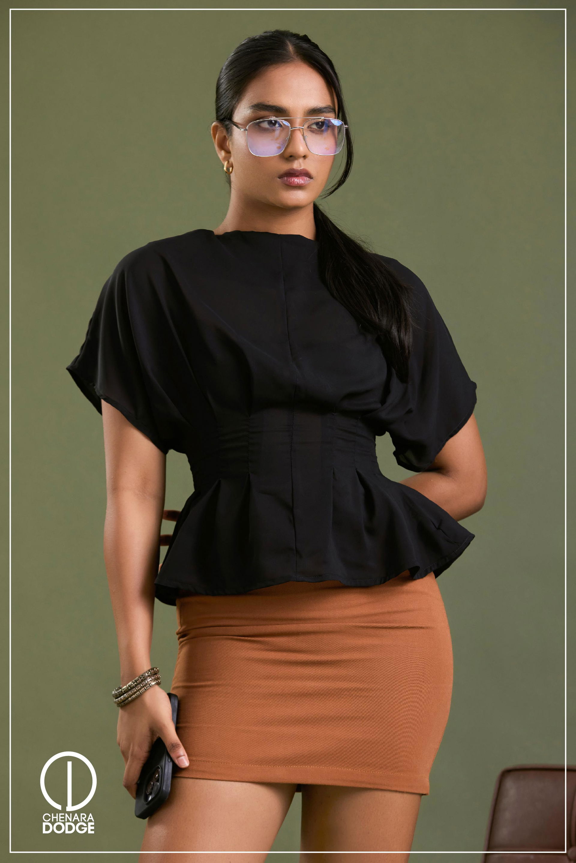 JENNY PLEATED CROPPED TOP