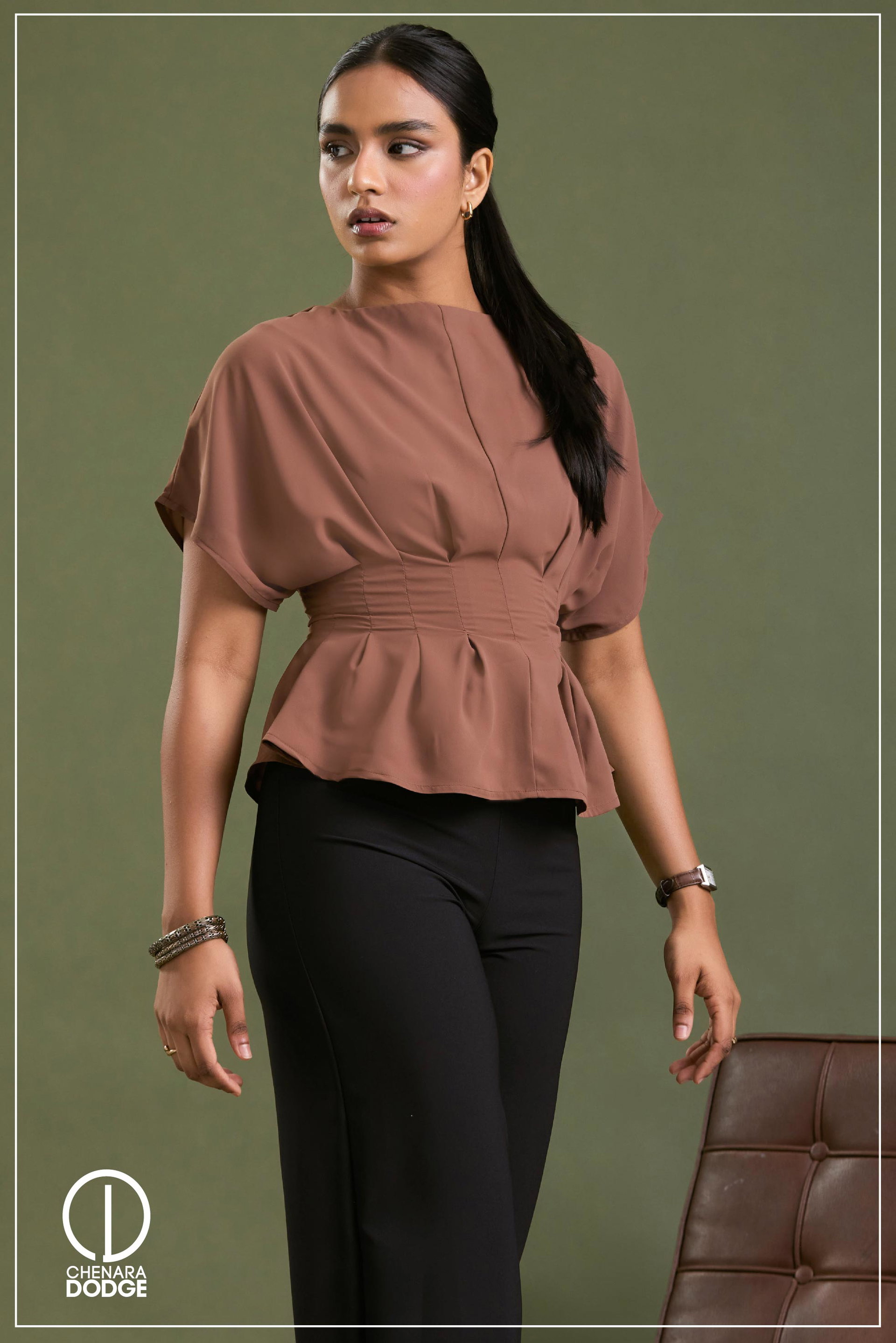JENNY PLEATED CROPPED TOP