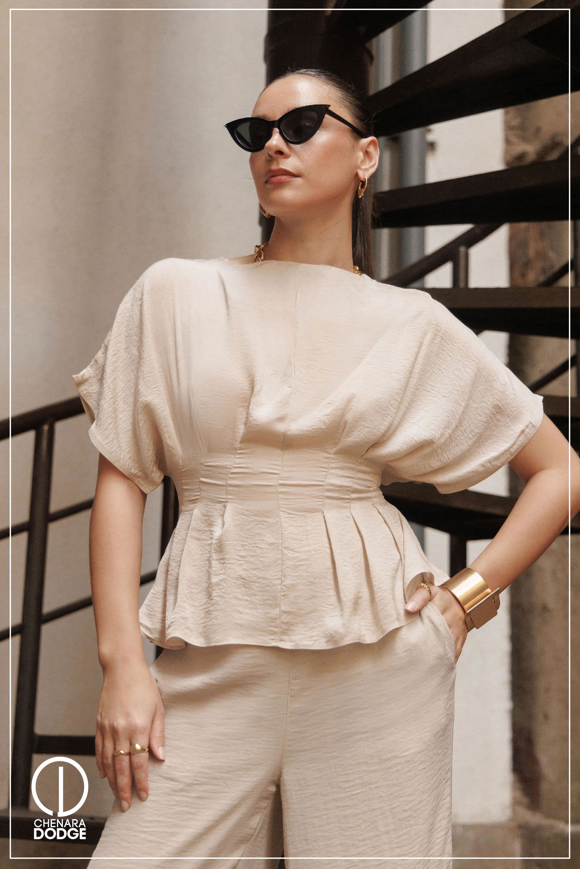 JENNY PLEATED CROPPED TOP