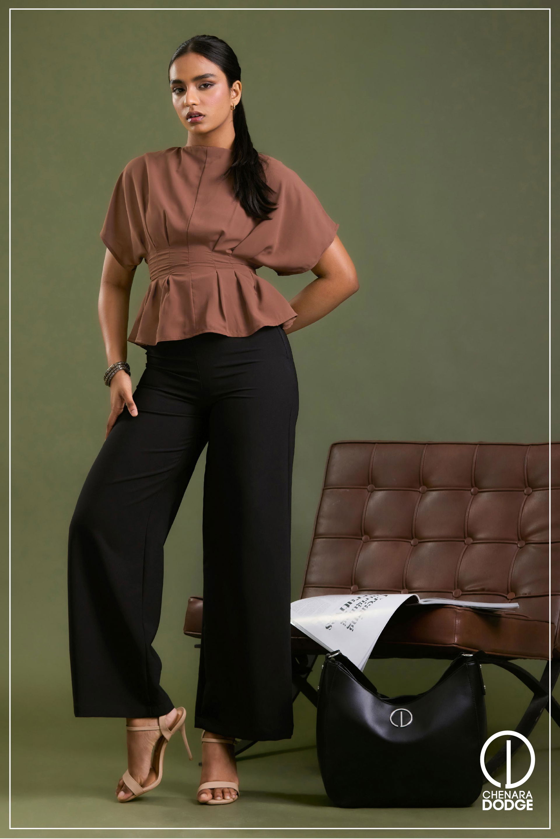 JENNY PLEATED CROPPED TOP