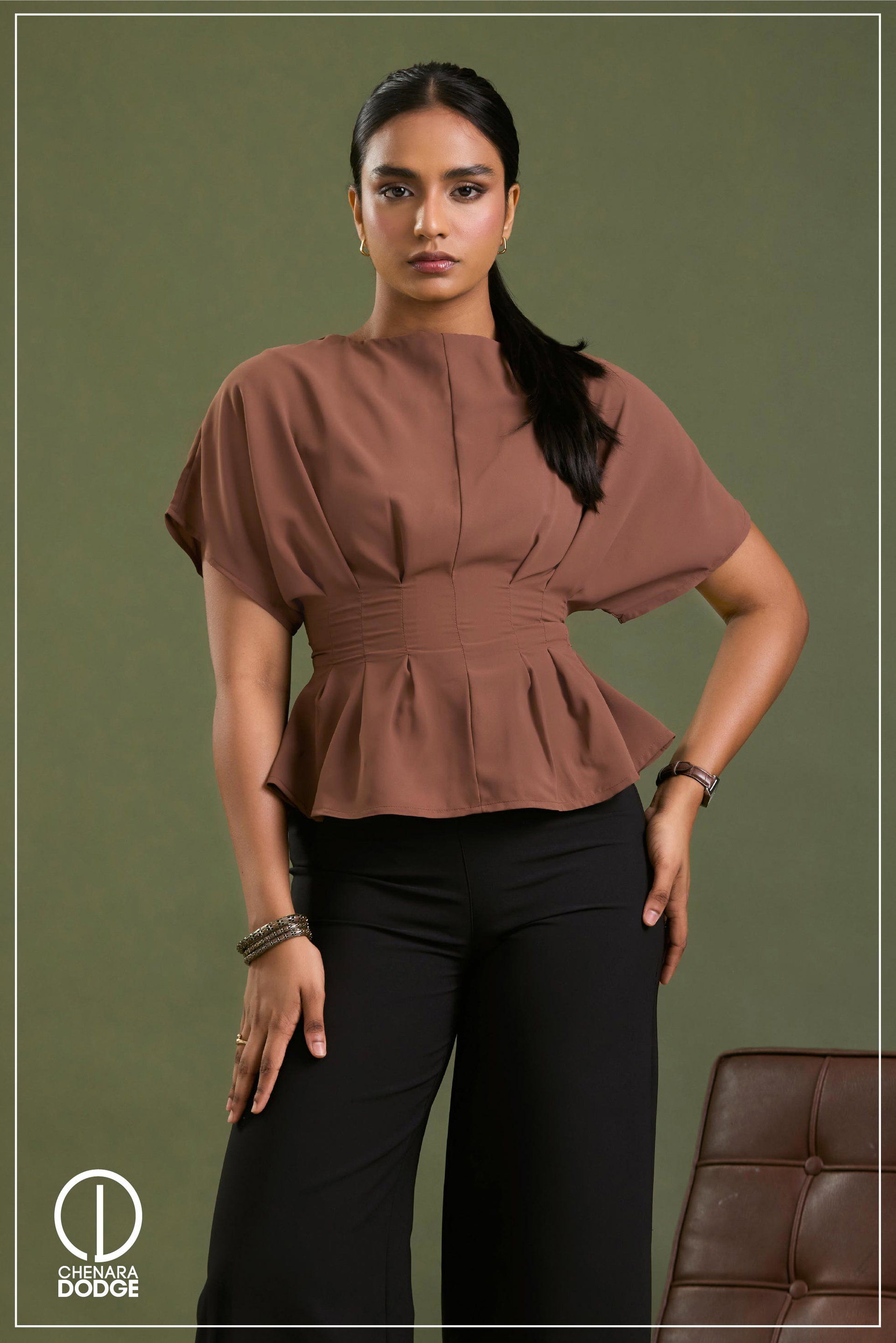 JENNY PLEATED CROPPED TOP