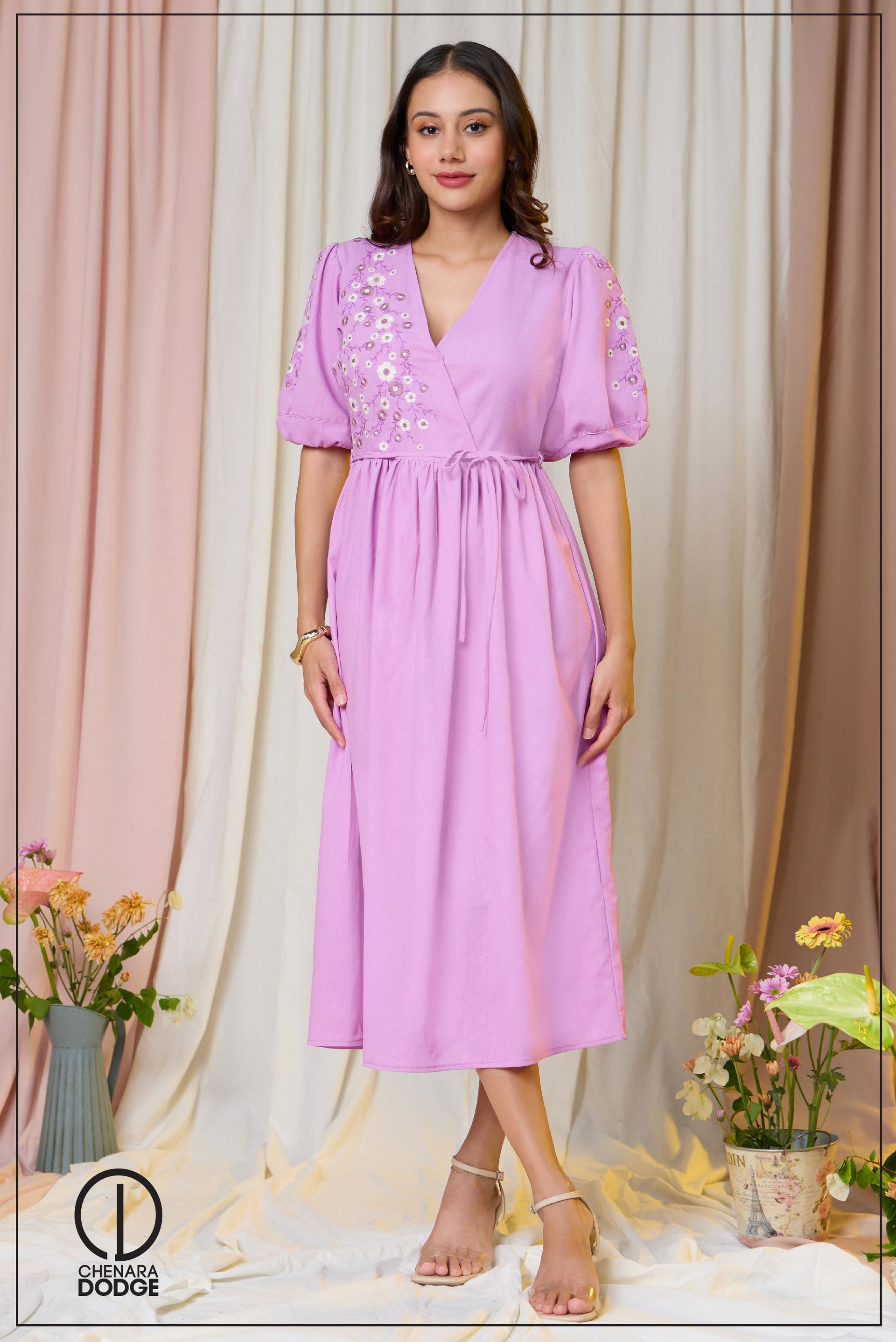 JESSIE EMBROIDERED MIDI DRESS