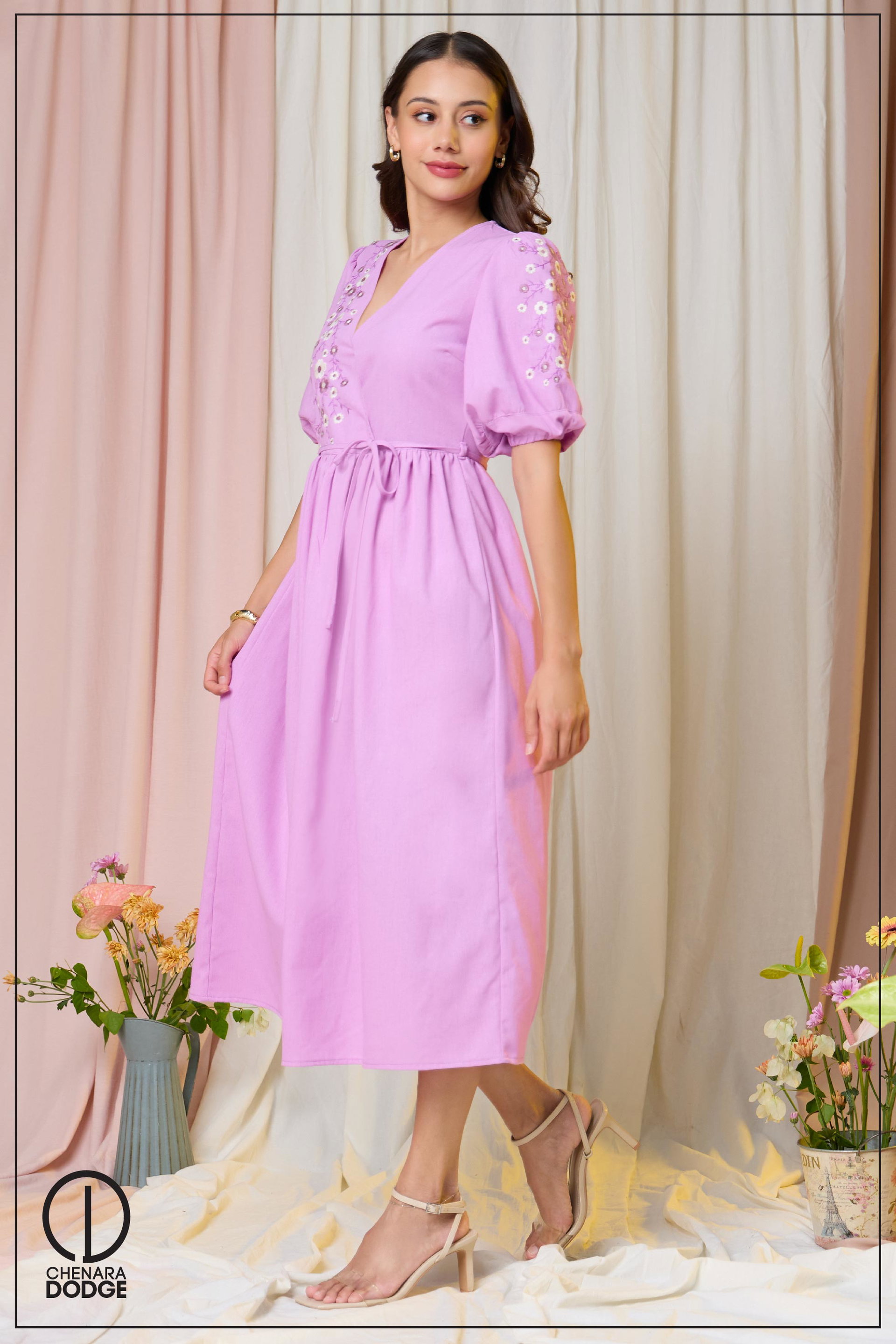 JESSIE EMBROIDERED MIDI DRESS