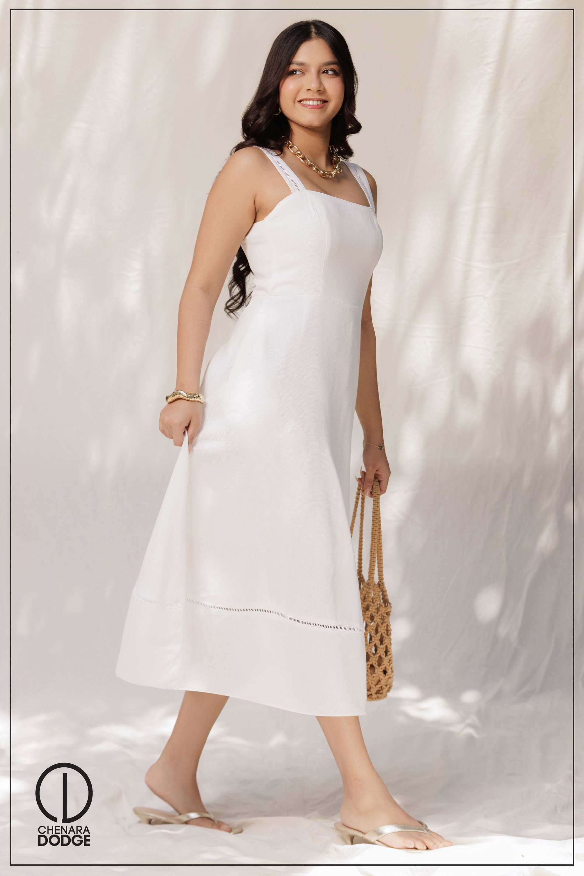 JISEY LACE DETAILED MIDI DRESS