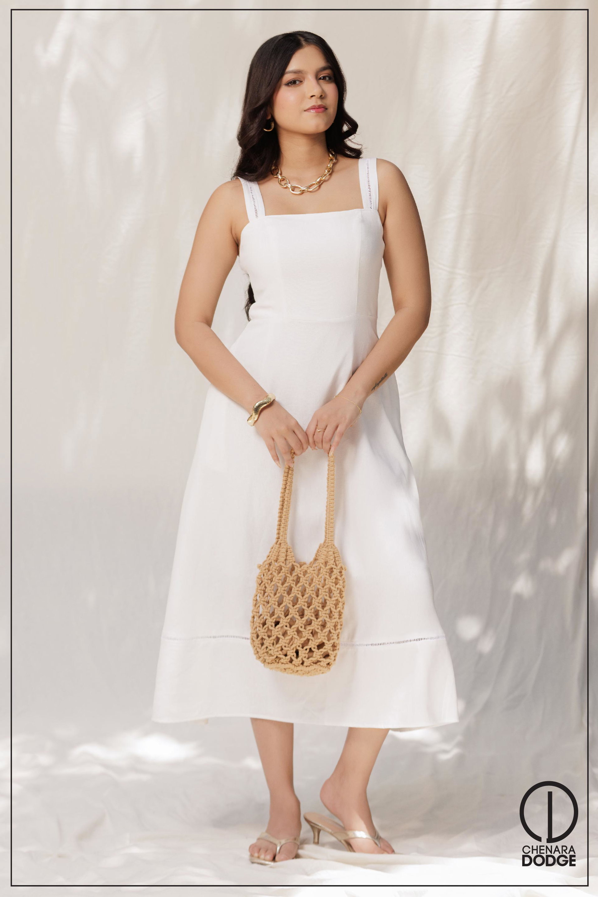 JISEY LACE DETAILED MIDI DRESS