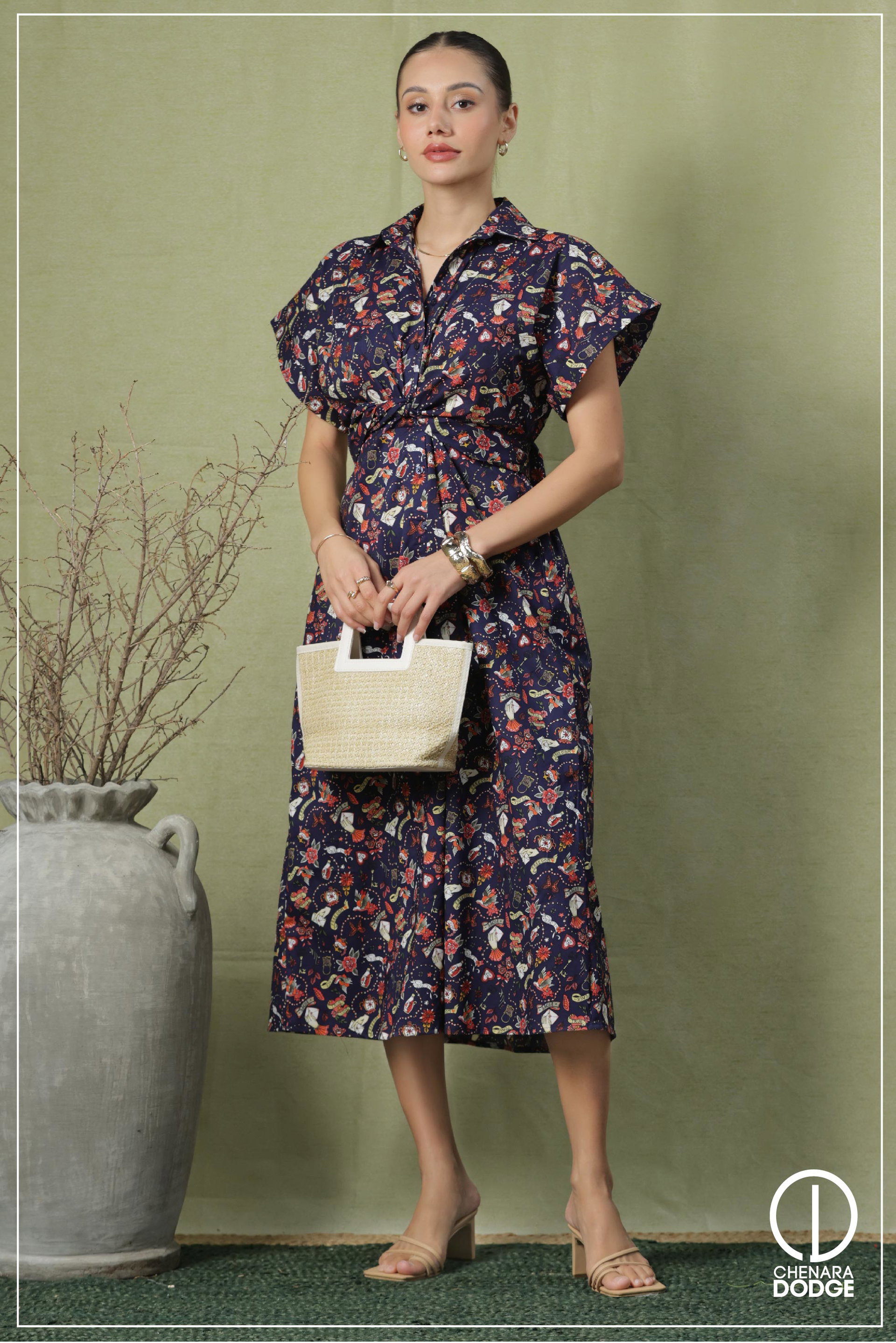 JISOO TWISTED MIDI DRESS