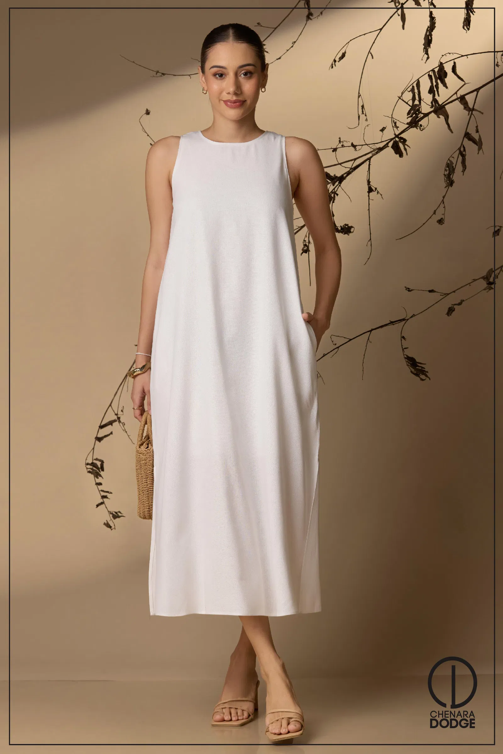 KAIRA ROUND NECK MIDI DRESS
