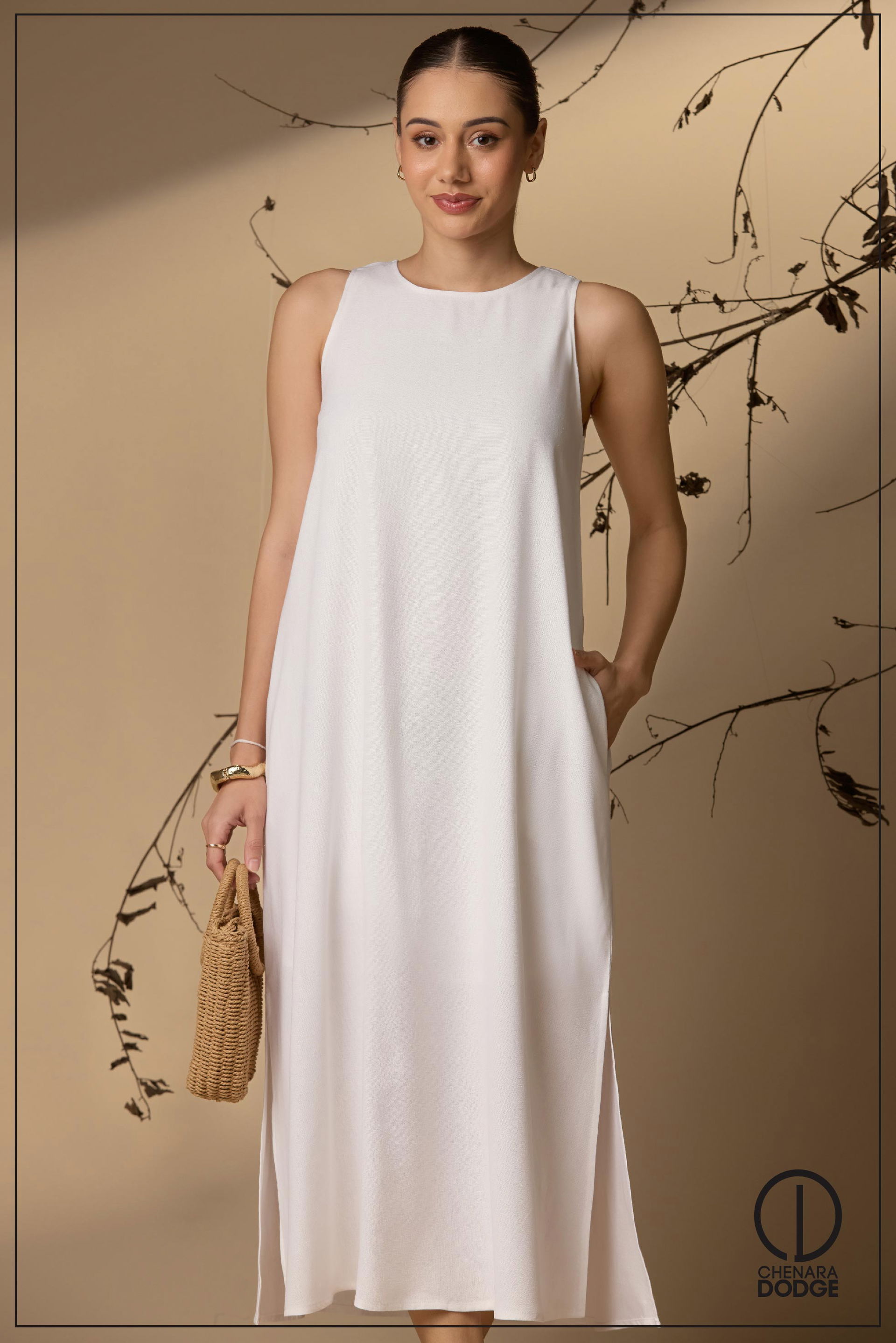 KAIRA ROUND NECK MIDI DRESS