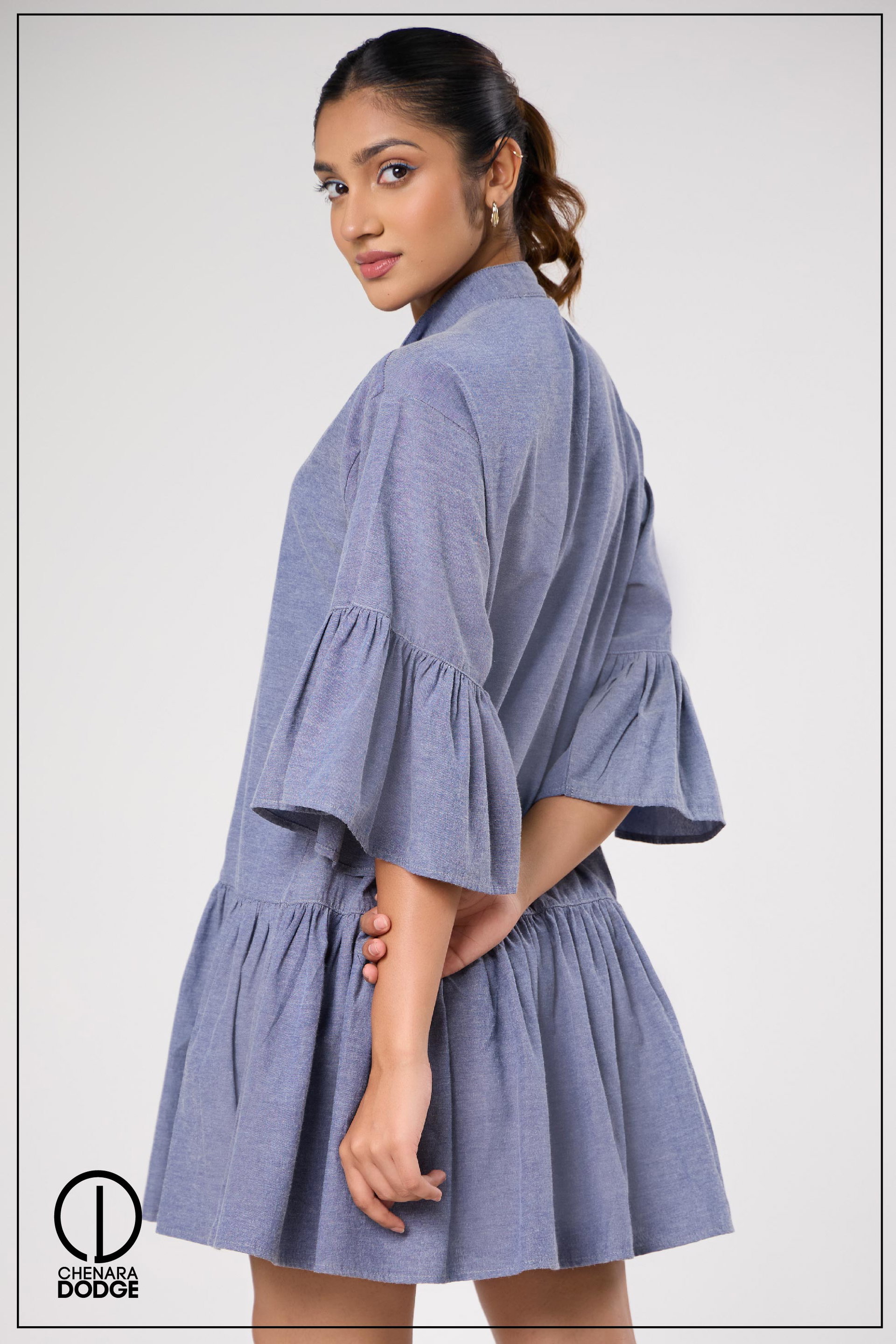 KATIE NOTCHED COLLAR MINI DRESS