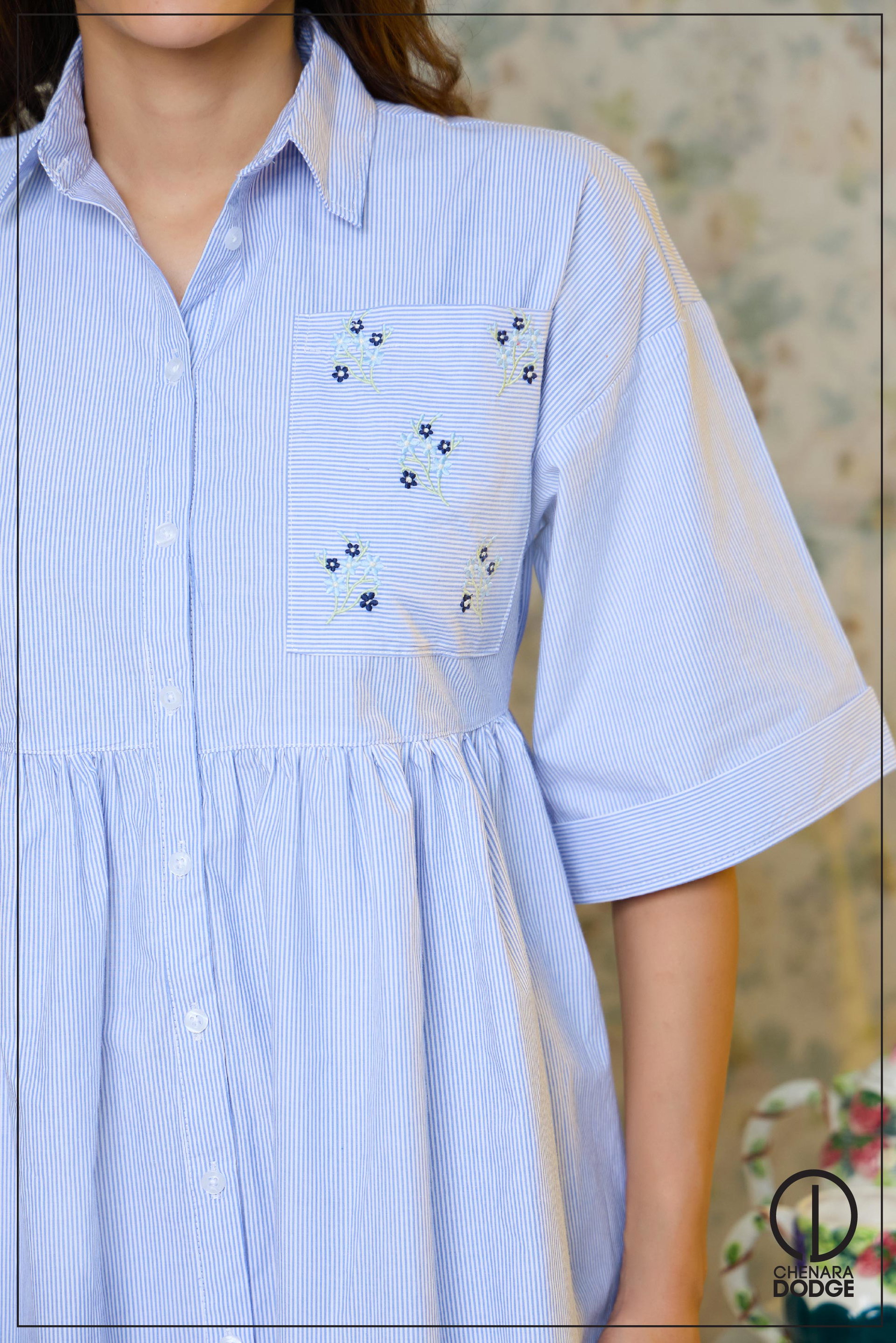 KAYA EMB POCKET MIDI DRESS