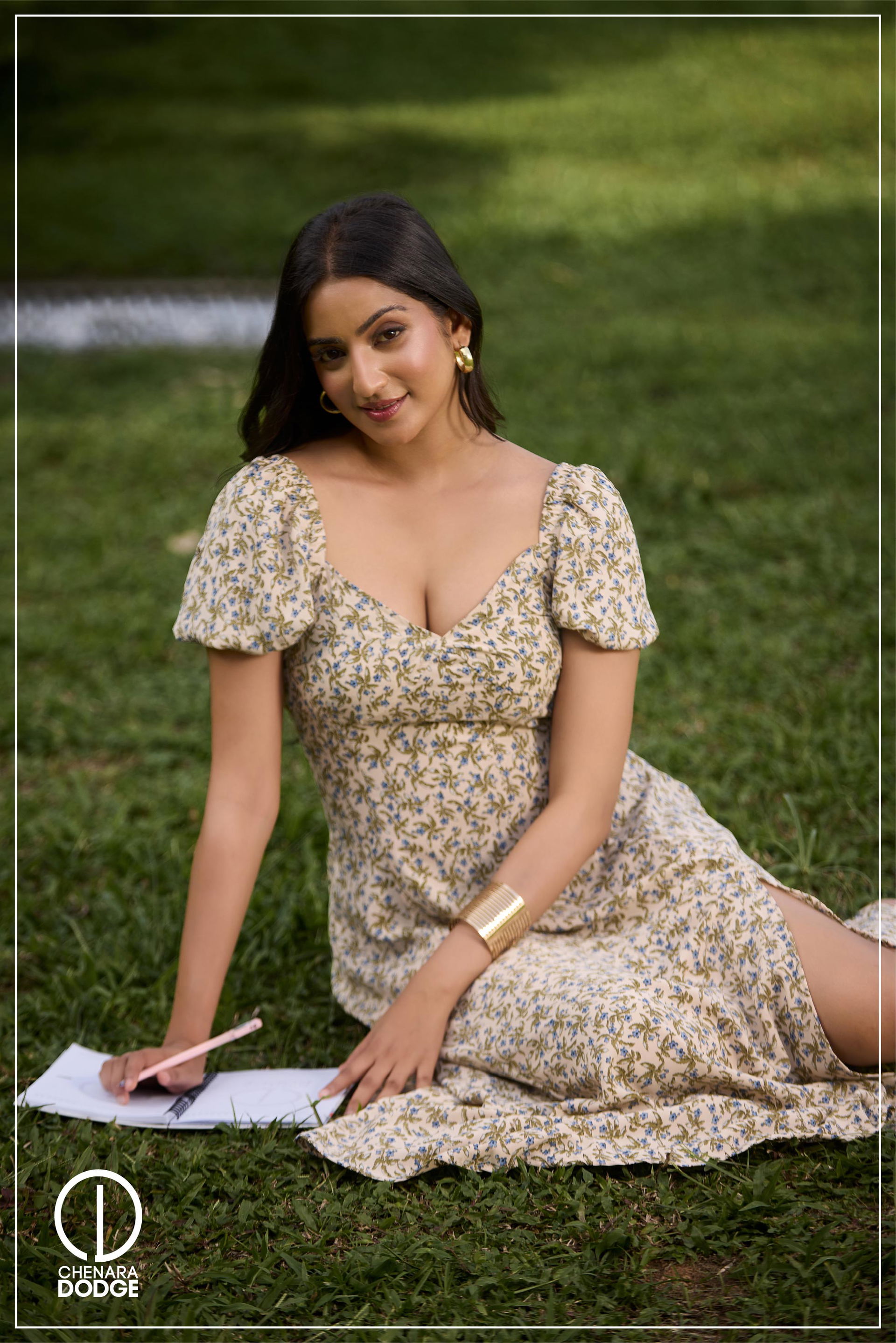 KEHLANI V NECK MIDI DRESS